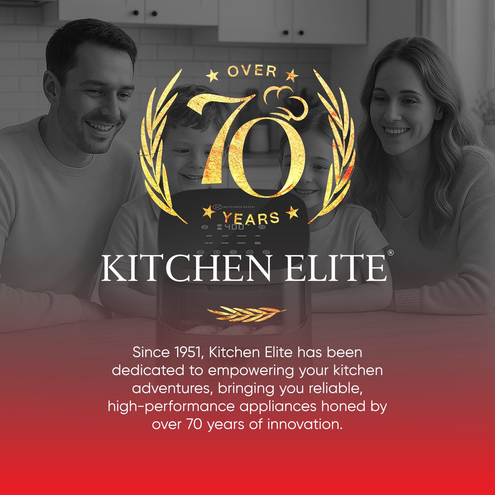 Kitchen Elite 4 Qt Digital Air Fryer Oven Cooker w/Window, Touchscreen(Open Box)