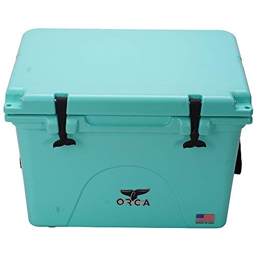 Orca ORCSF058 58 Quart 72 Can Roto Molded Insulated Ice Cooler, Seafoam Blue
