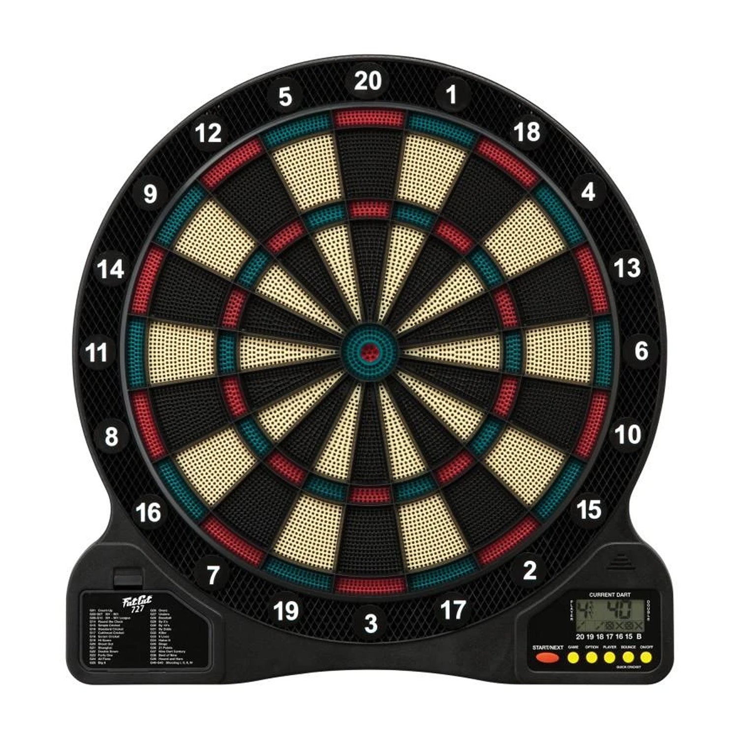 GLD Fat Cat 727 13-Inch Electronic Dart Board with 18 Games and Two Dart Sets