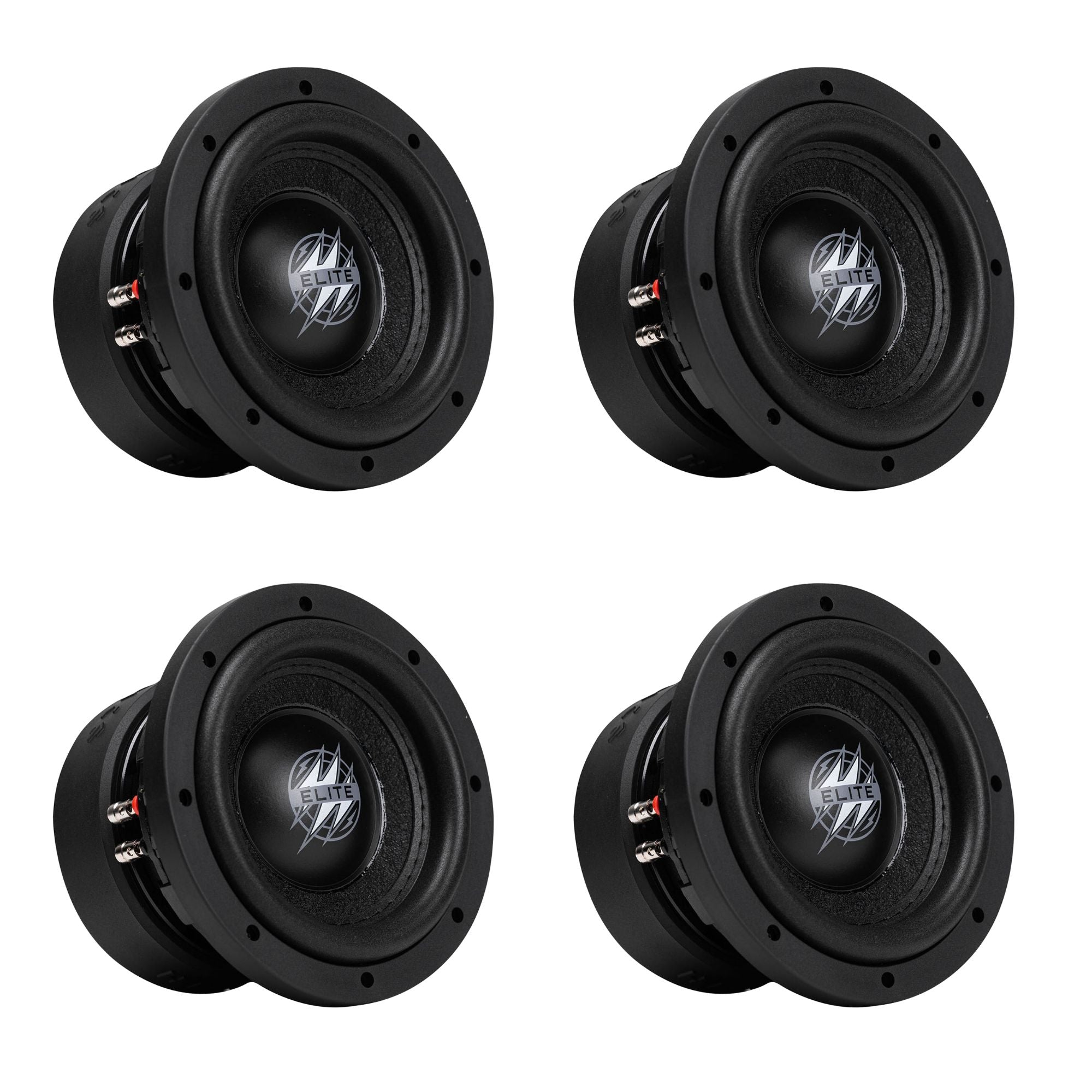 Hifonics 4 Pack ELITE 6.5 in. Subwoofer, Dual Voice Coil Car Audio Speaker, 600W - VMInnovations