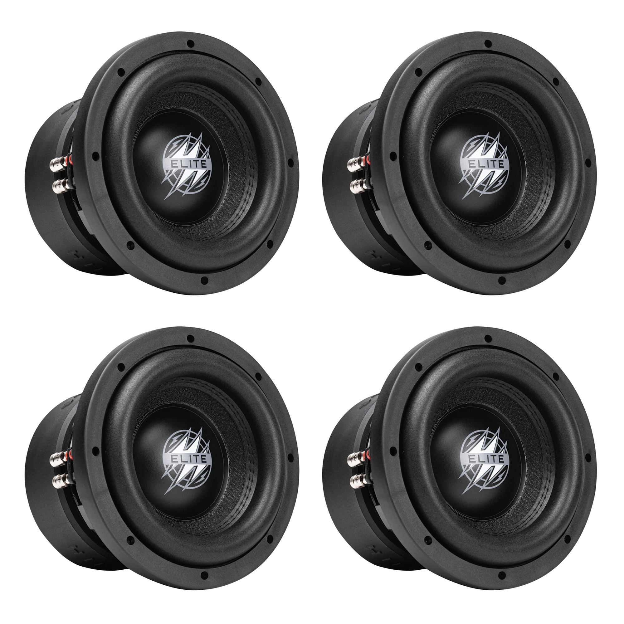 Hifonics 4 Pack ELITE 8" 2 Ohm Subwoofer, Dual Voice Coil Audio Speaker, 1200W - VMInnovations