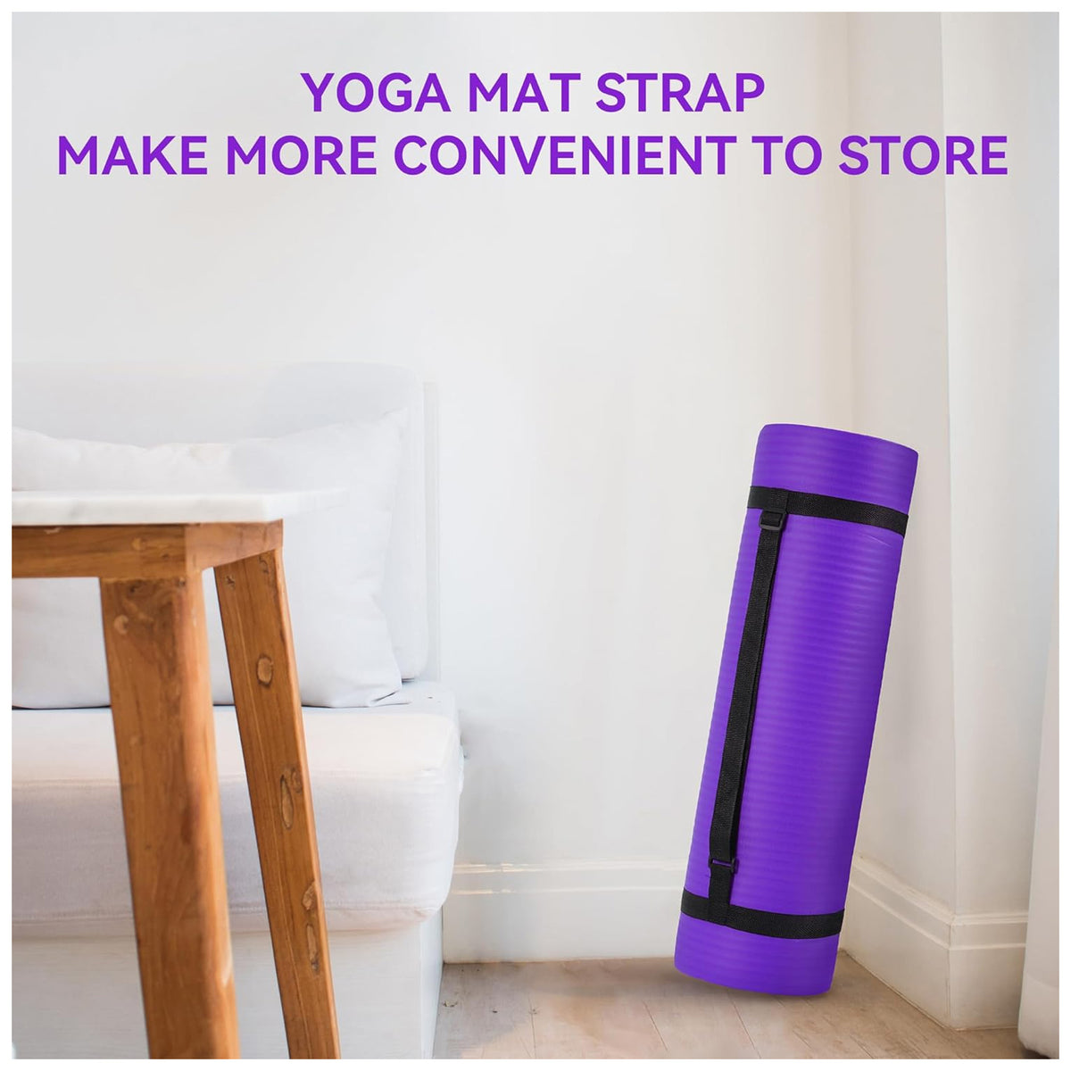 Fitvids 1/2-Inch Thick High Density Exercise Yoga Mat, Carrying Strap (Used)