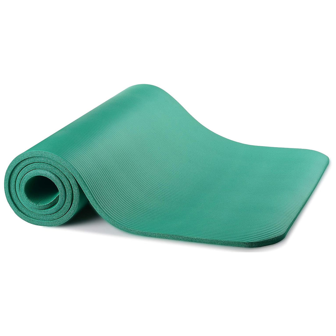 Fitvids 1/2-Inch Thick High Density Exercise Yoga Mat, Carrying Strap, Green - VMInnovations
