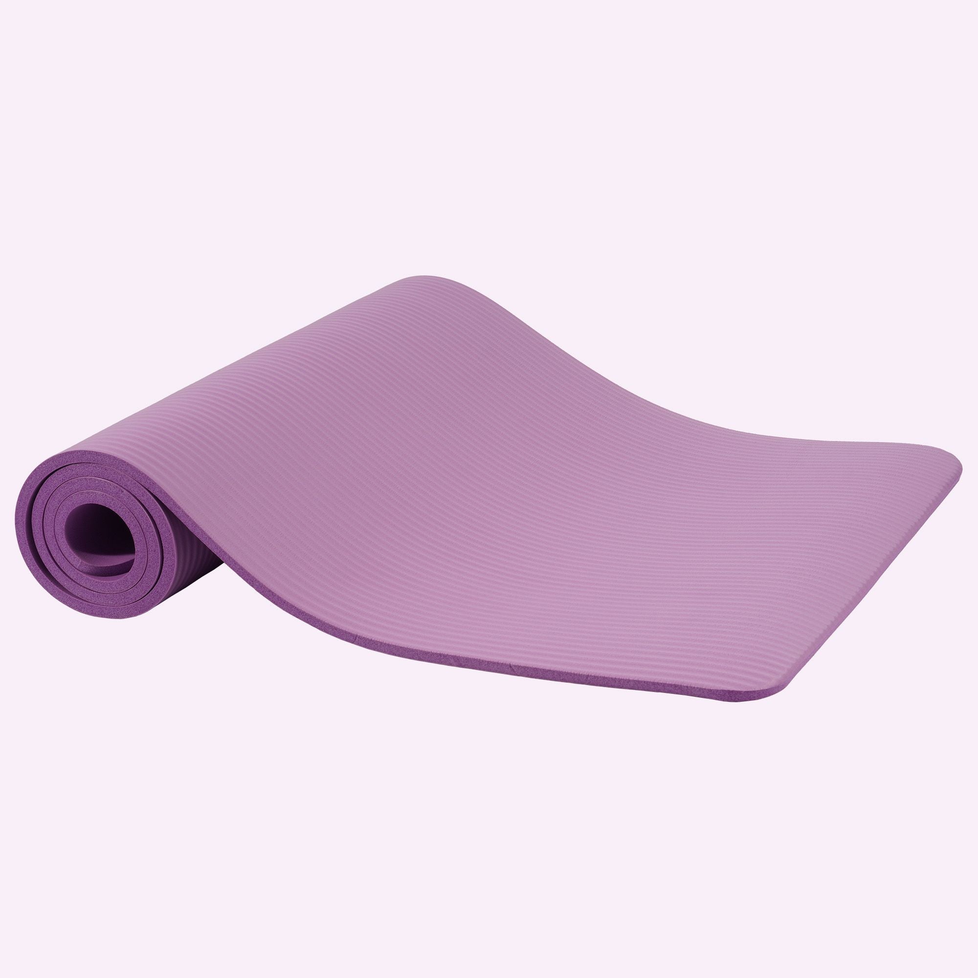 Fitvids 1/2" Thick High Density Exercise Yoga Mat, Carrying Strap, Purple (Used) - VMInnovations