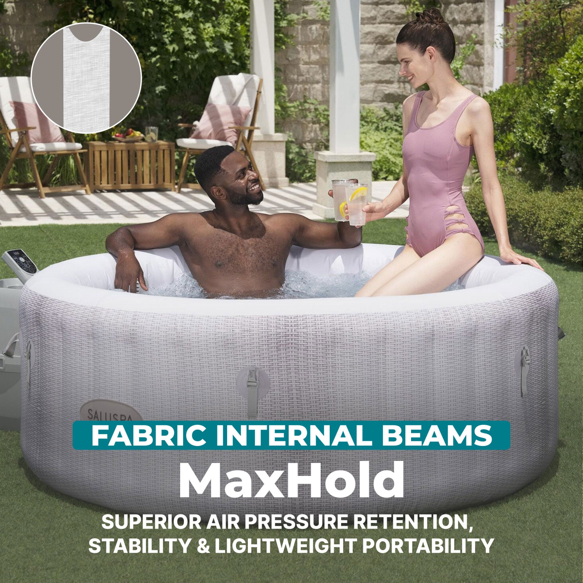 Bestway SaluSpa Cancun 2-4 Person Inflatable Energy-Efficient Hot Tub (Open Box)