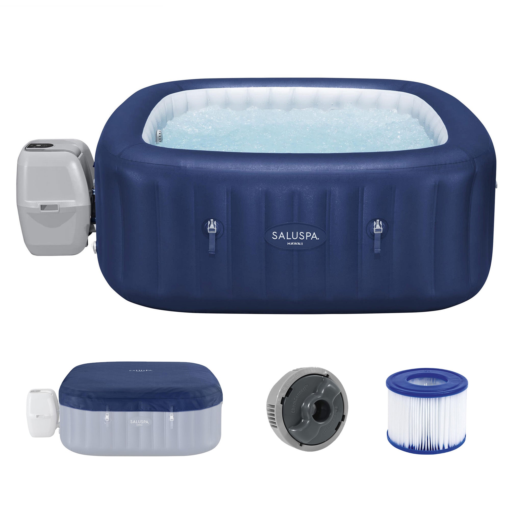 SaluSpa Hawaii Energy-Smart AirJet Inflatable Hot Tub w/ App-Control (For Parts) - VMInnovations