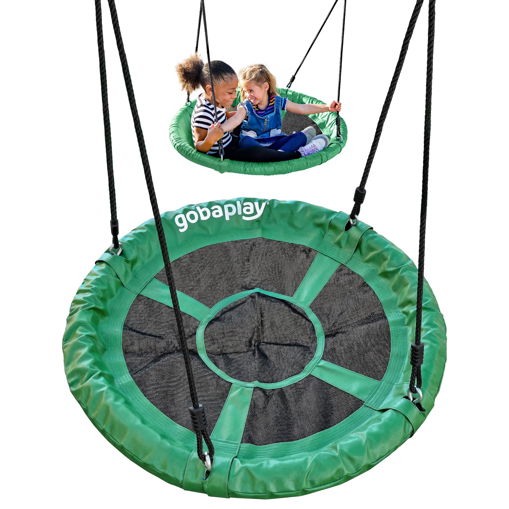 gobaplay FlyMax Saucer Tree Swing, 40" Round Outdoor Platform Saucer Seat, Green - VMInnovations