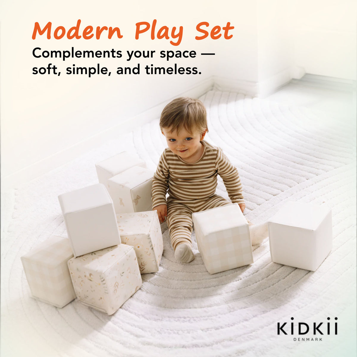 KIDKII 9pc Set Mini Builder Cubes Soft Foam Stackable Toddler Blocks (Open Box) - VMInnovations