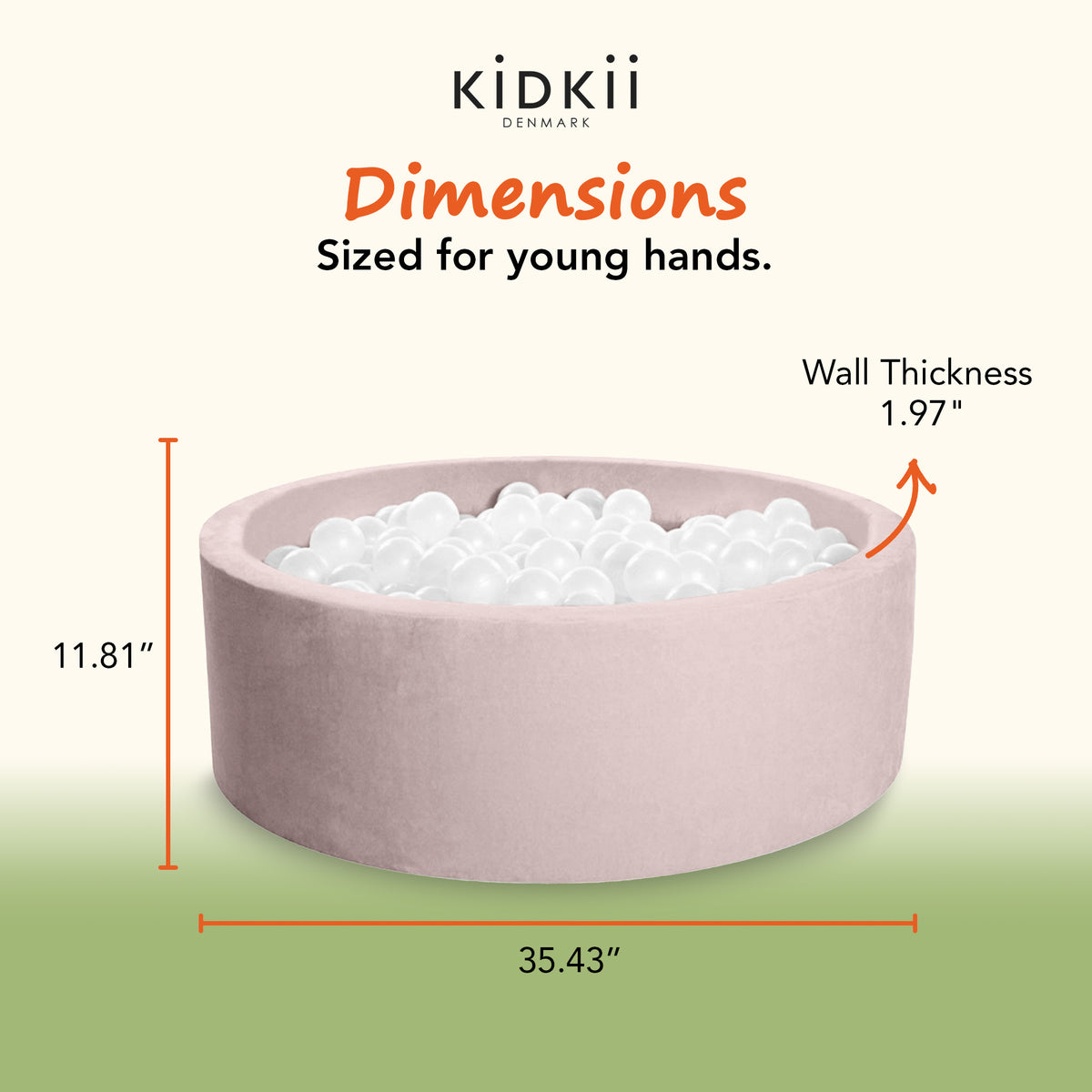 KIDKII Round Ball Pit Soft Velvet Indoor Play Toy for Toddlers, 150 Balls, Beige
