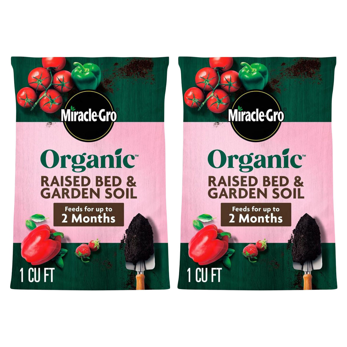 Miracle-Gro 2 Pack Organic Raised Bed Garden Soil and Quick Release Fertilizer