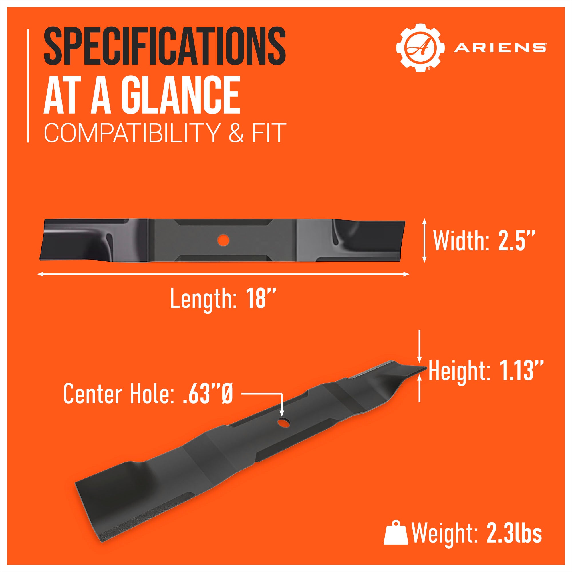 Ariens 3 Pack Alloy Steel 18" Mower Blades for 52" Deck RIDGELINE & APEX Models