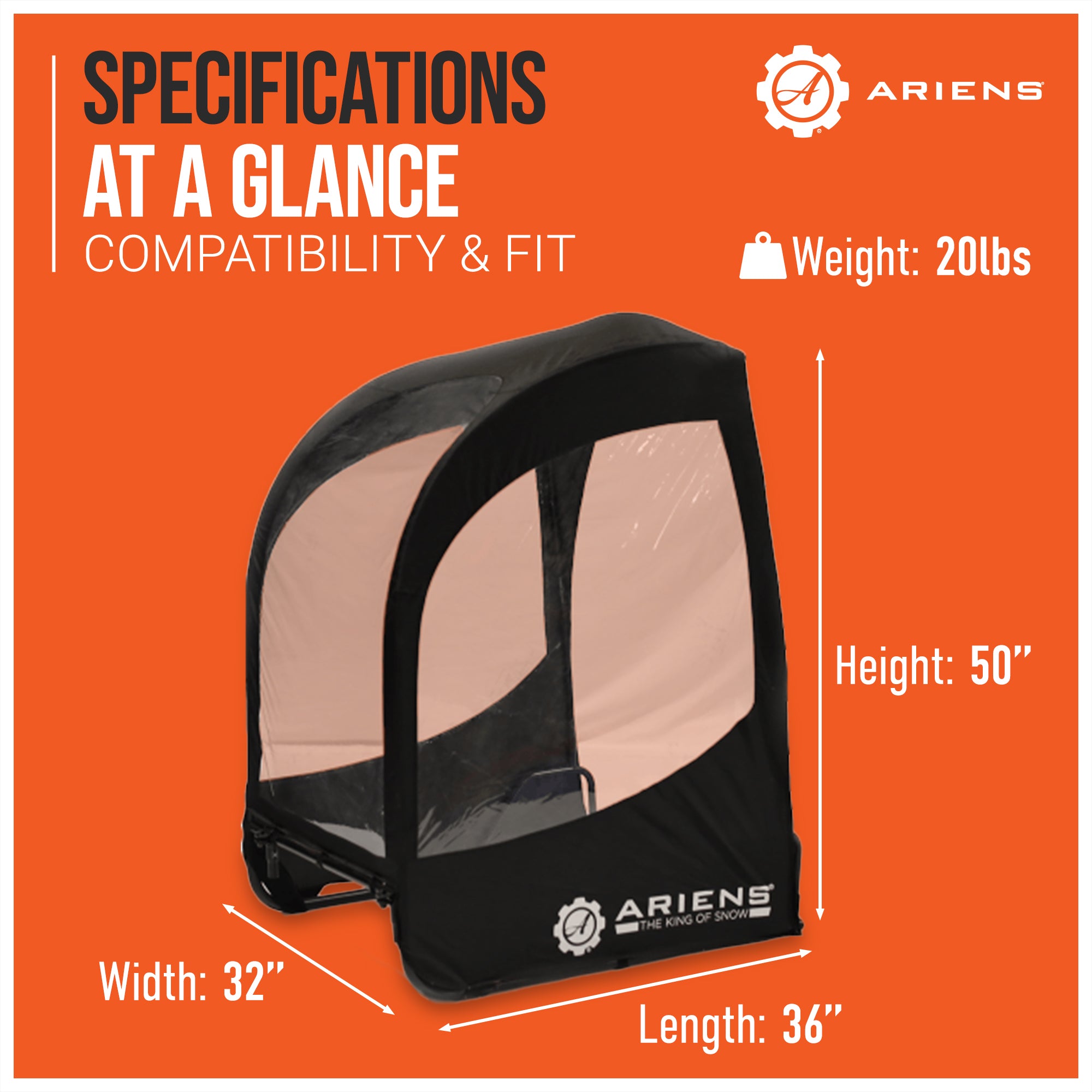 Ariens Snow Cab Enclosure Kit for 2-Stage SNO-THRO and Power Brush Snowblowers - VMInnovations