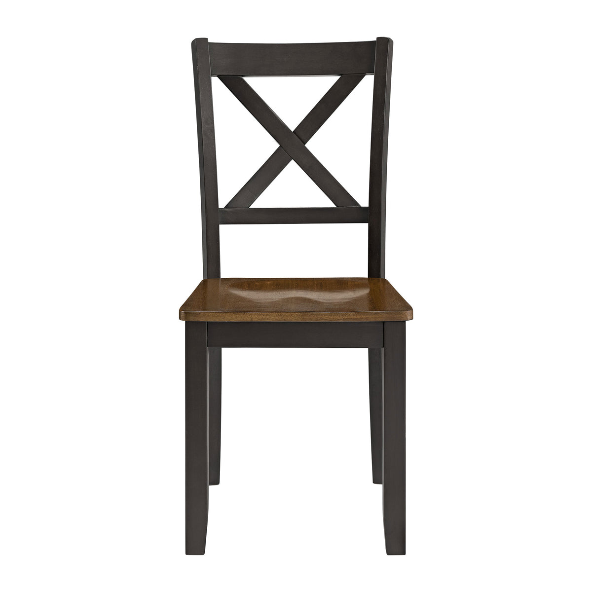 ROME + OAK X-Back Farmhouse Wooden Kitchen Dining Chair in Black/Brown(Open Box)