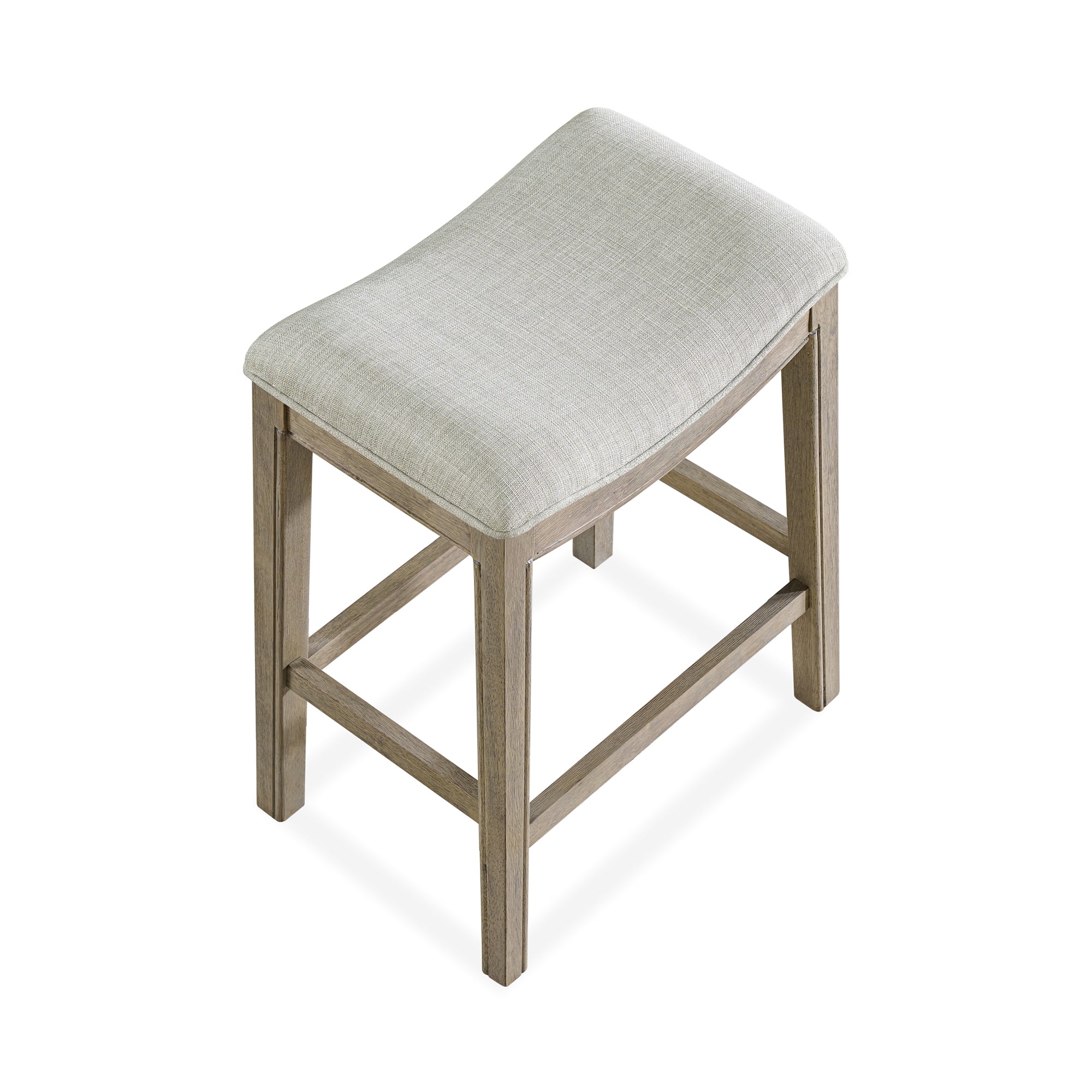 ROME + OAK Parker Backless Saddle Counter Stool, Reclaimed Oak, Grey, 2 Pack
