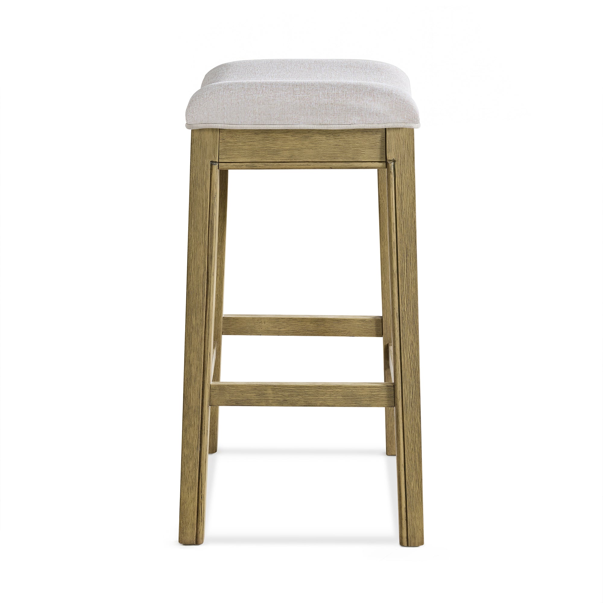 ROME + OAK Parker Backless Saddle Kitchen Counter Stool, Natural, Cream Upholstery (For Parts)