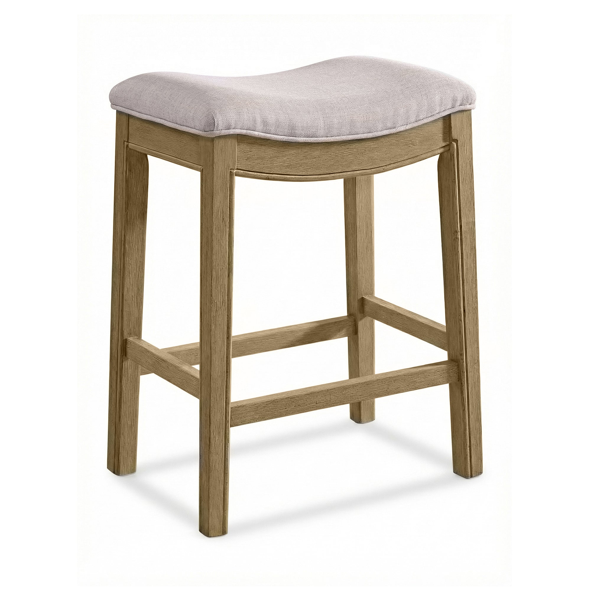 ROME + OAK Parker Backless Saddle Kitchen Counter Stool, Natural (Open Box) - VMInnovations
