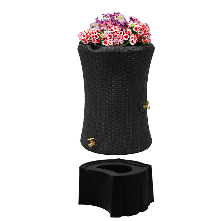 Good Ideas Impressions 50 Gal Nantucket Rain Barrel Planter, Universal Stand
