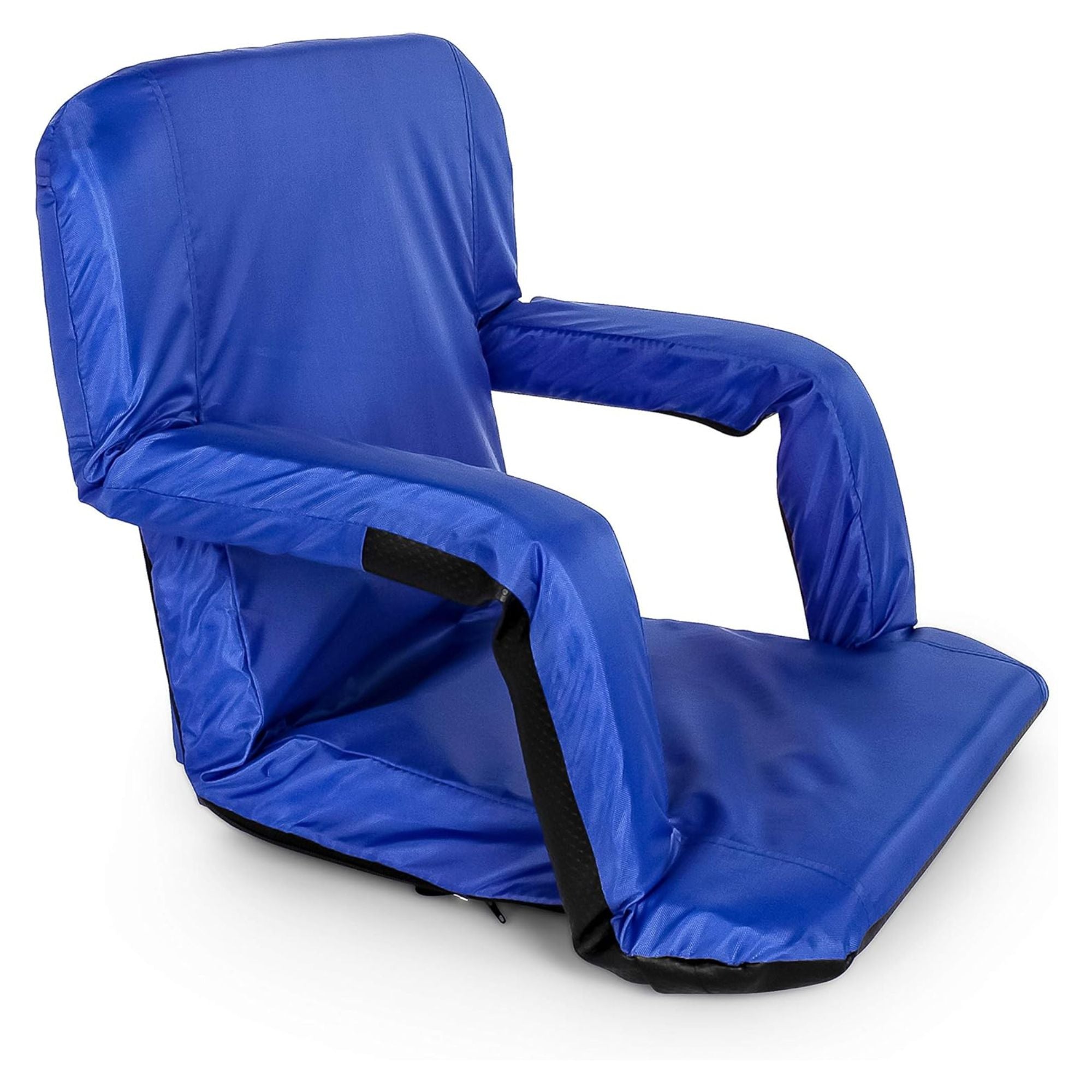 Camco 4 Pack Stadium Seat Foldable Padded Back Support Cushion , Armrests, Blue