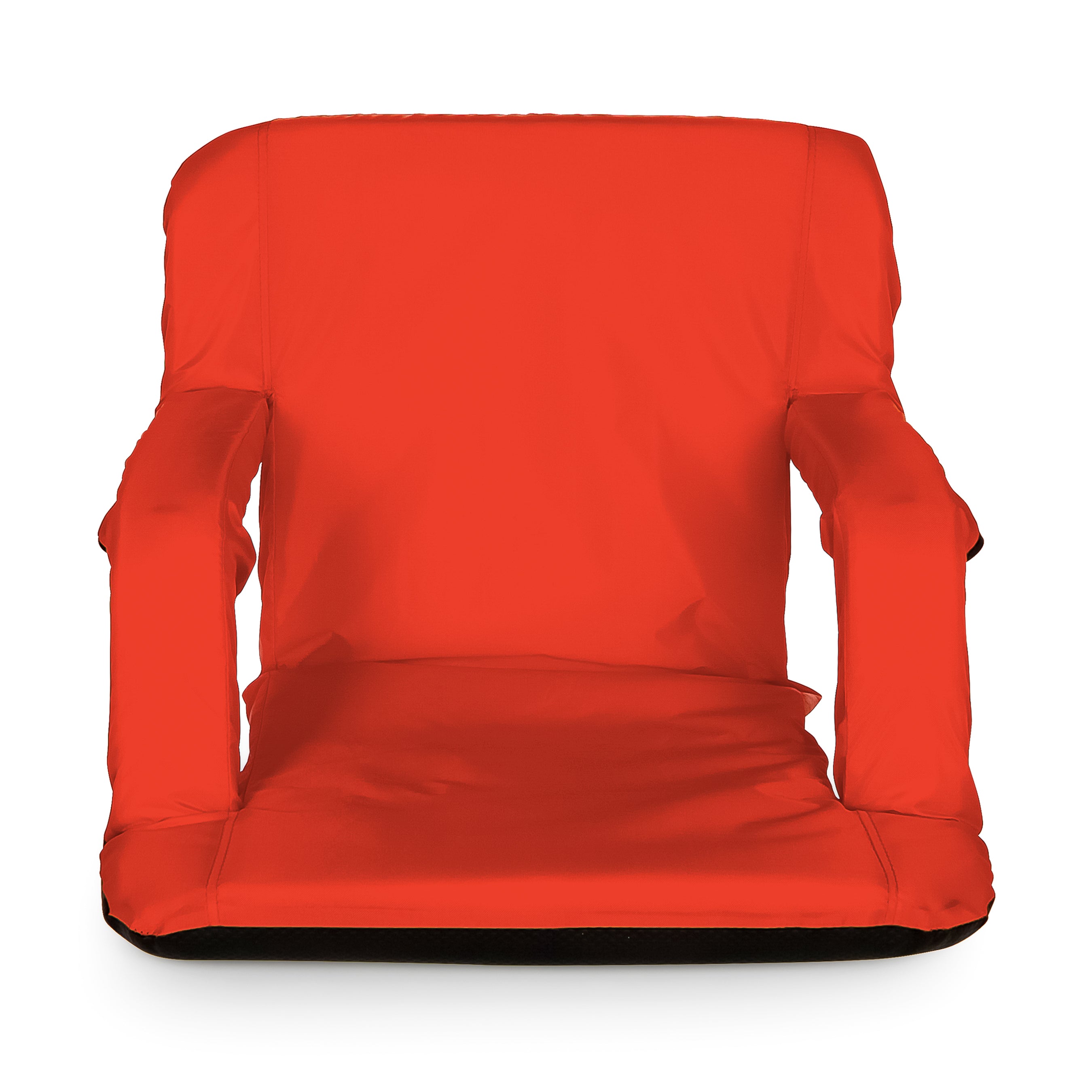 Camco Portable Stadium Seat Foldable Padded Cushion, Back Support, Armrests, Red