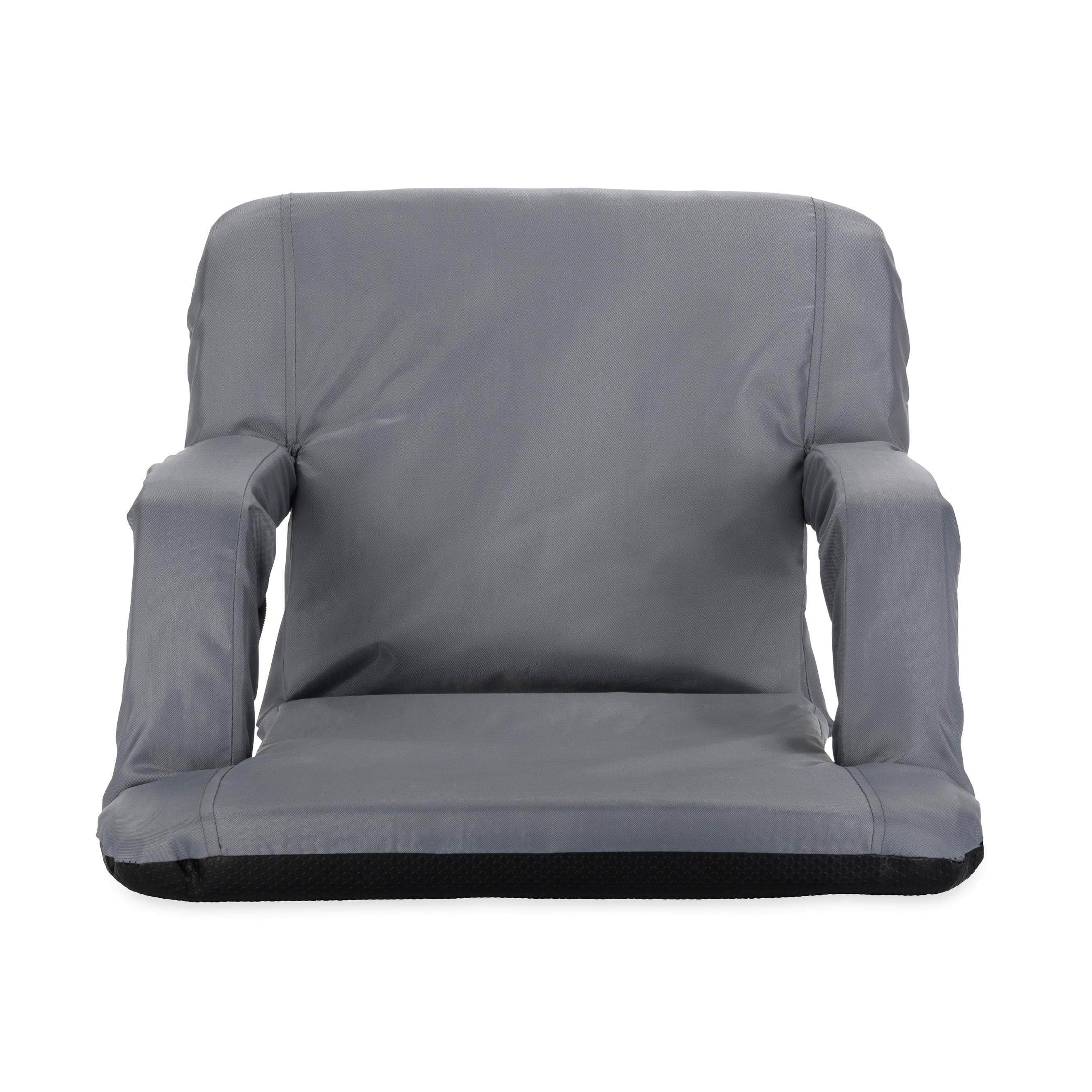Camco Portable Stadium Seat Foldable Padded Cushion Back Support, Armrests, Grey