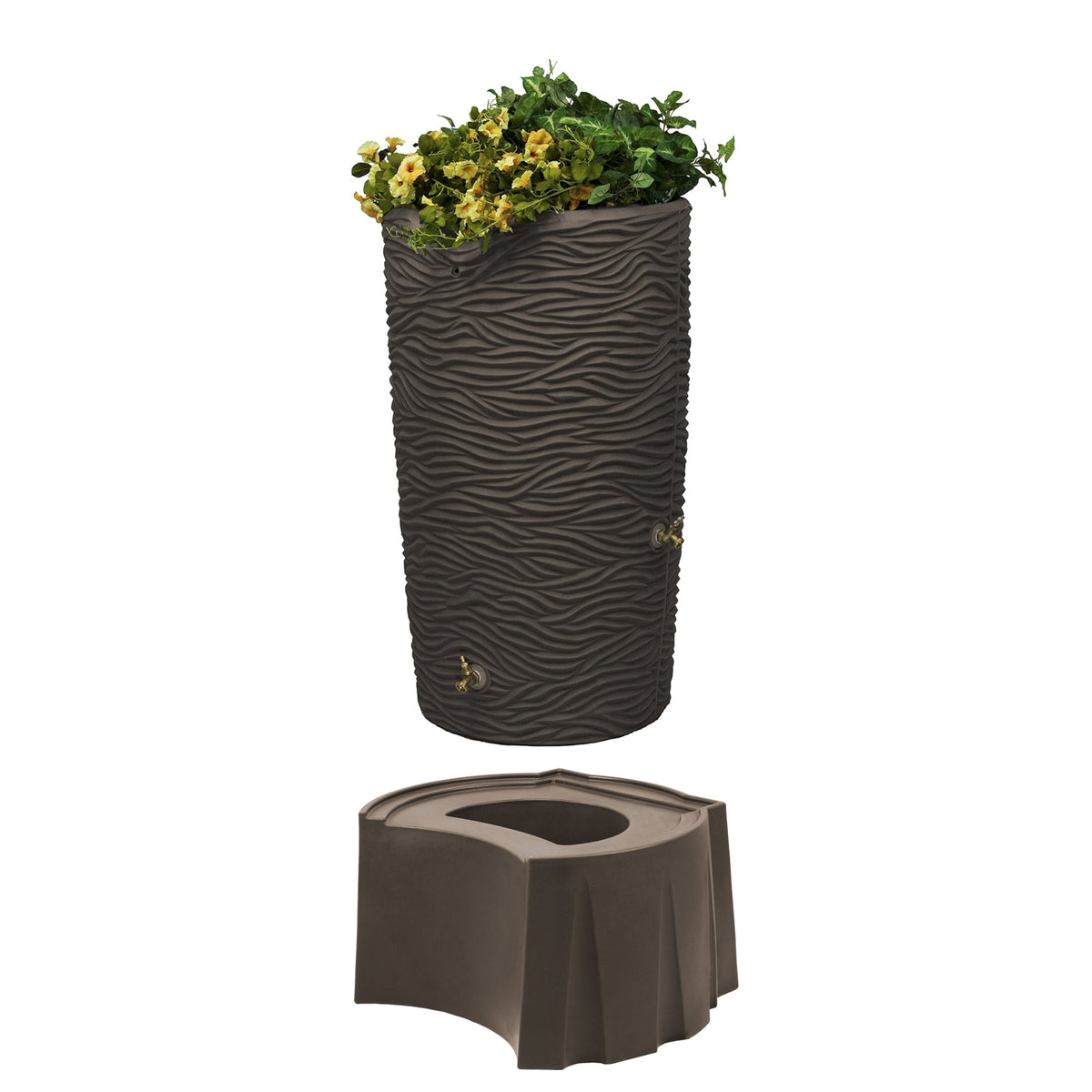 Good Ideas Impressions 65 Gallon Palm Trunk Rain Saver & Rain Wizard Stand, Oak