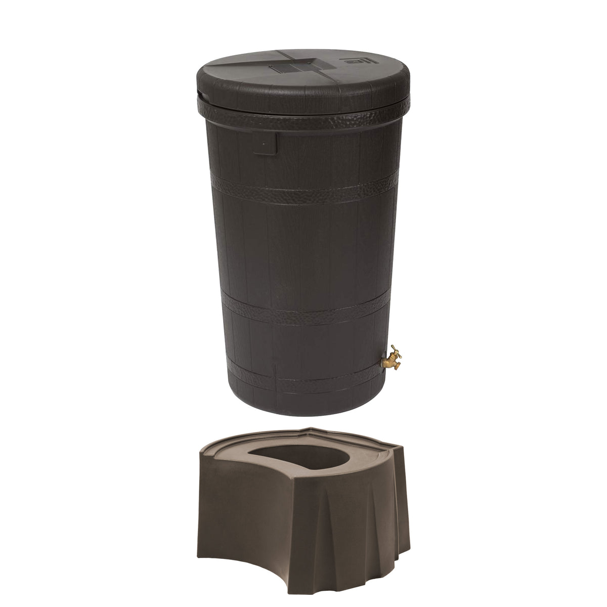 Good Ideas Aspen ECO 50 Gallon Outdoor Rain Barrel & Universal Rain Barrel Stand - VMInnovations