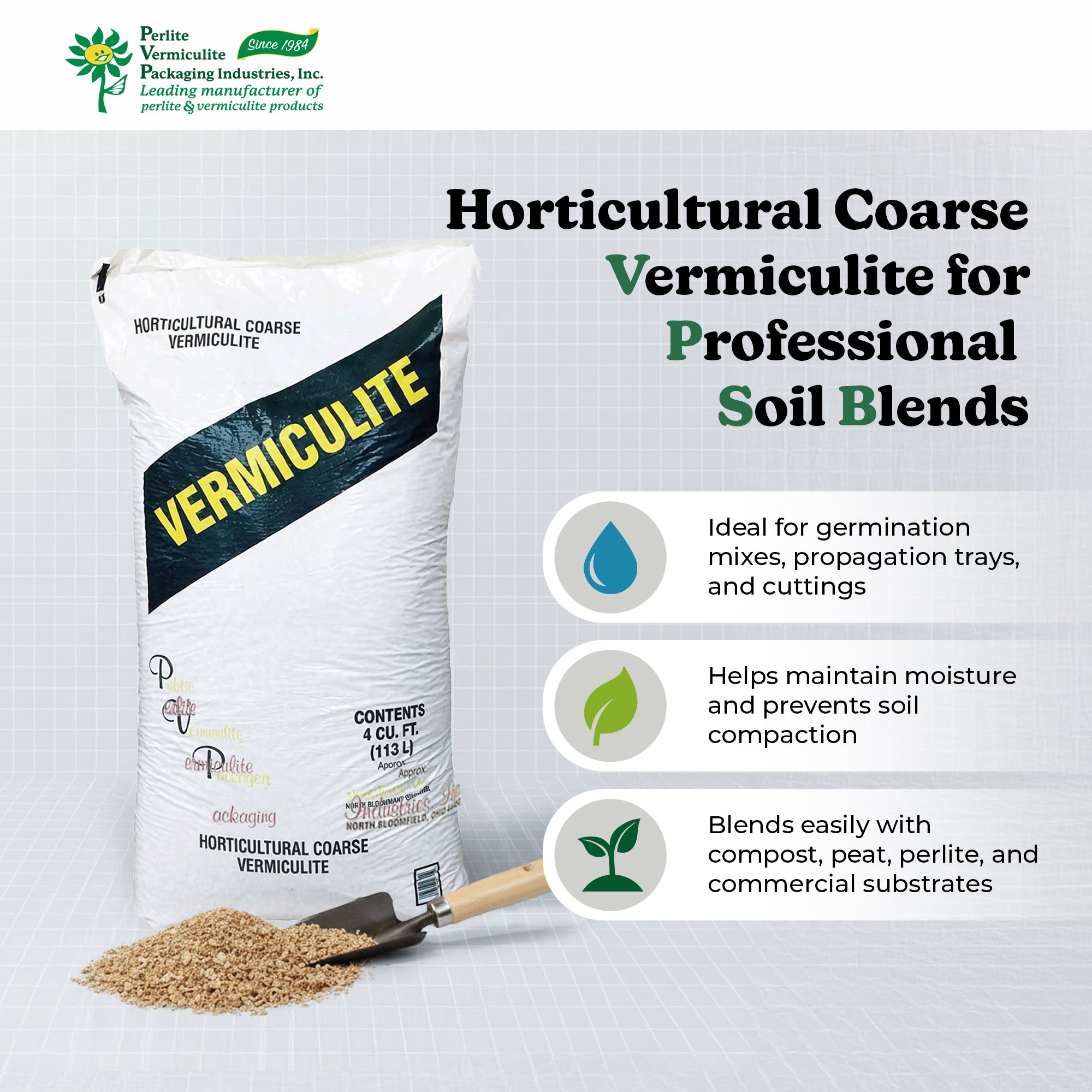 PVP Industries Horticultural Coarse Vermiculite, Natural & Odorless Mix, 4 Cu Ft - VMInnovations