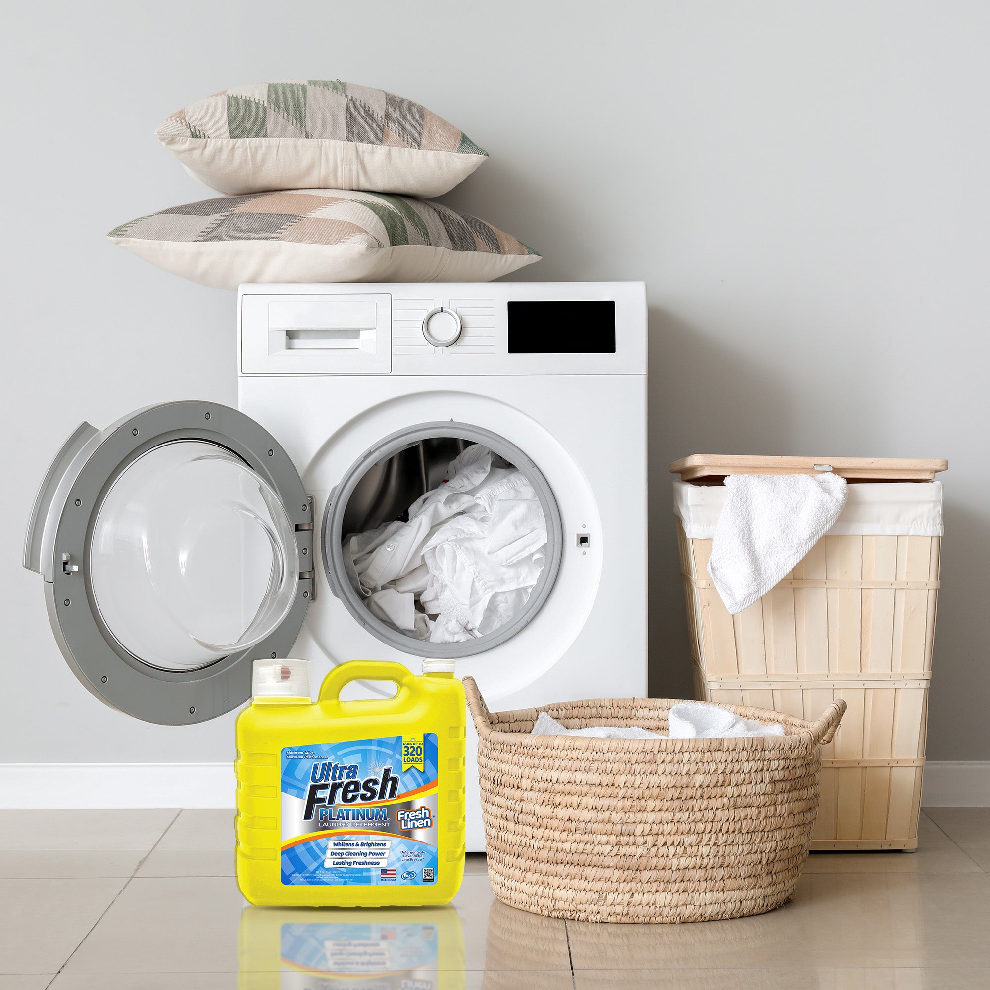 Ultra Fresh 2 Pack Platinum Liquid Laundry Detergent, 320 Loads, Fresh Linen - VMInnovations