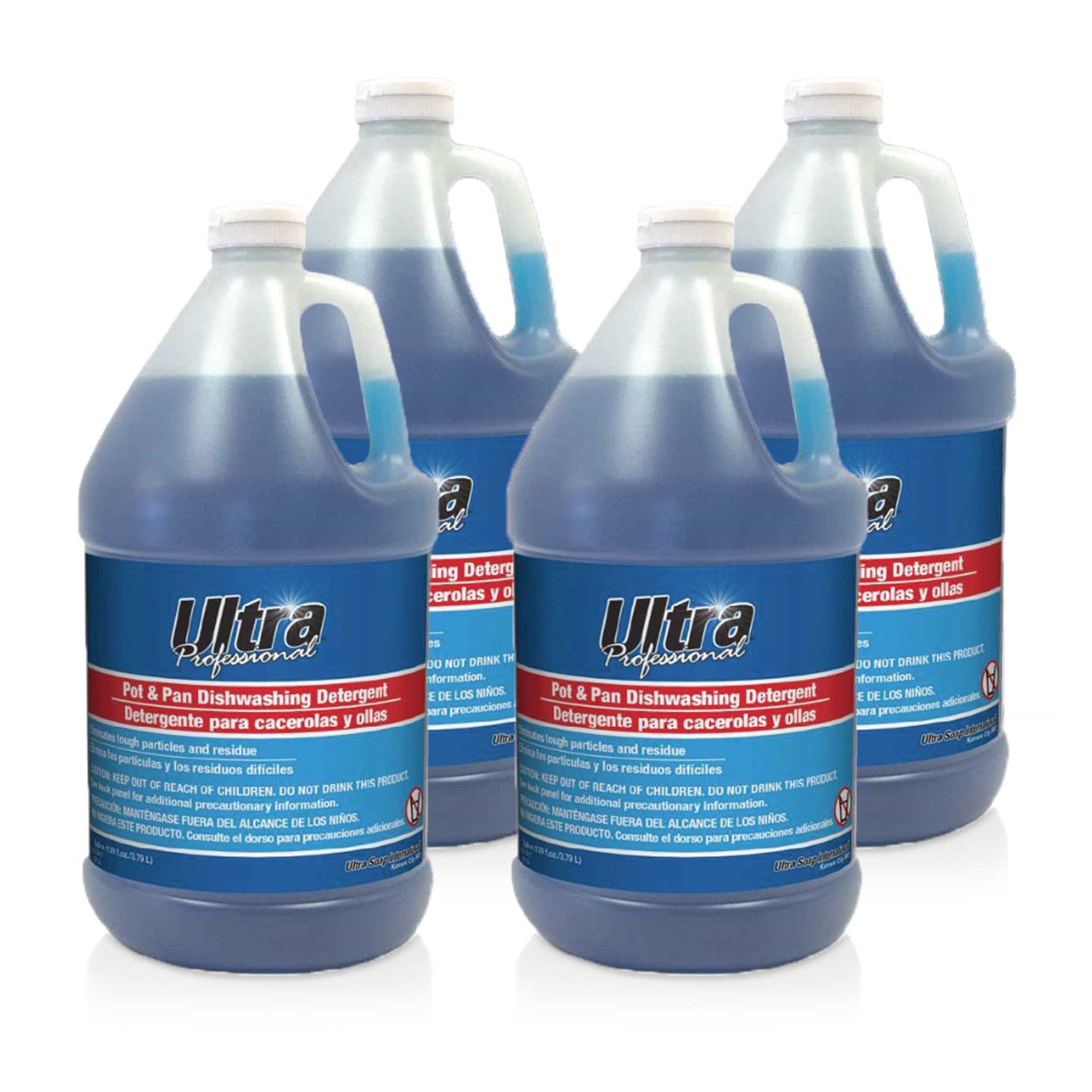 Ultra Professional™ 4 Pack 1 Gal Pots/Pans Dishwashing Detergent, Platinum, Blue - VMInnovations