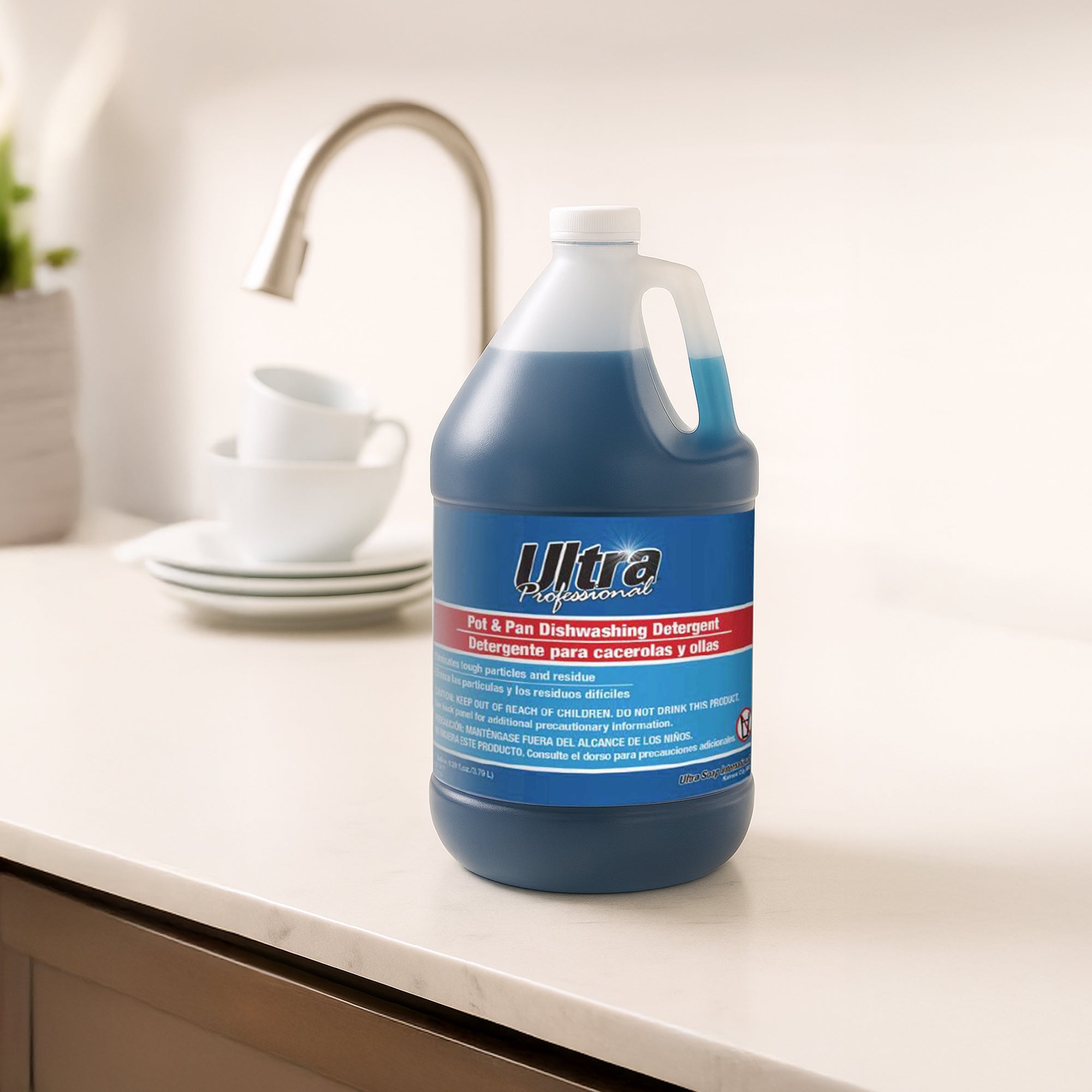 Ultra Professional™ 4 Pack 1 Gal Pots/Pans Dishwashing Detergent, Platinum, Blue - VMInnovations