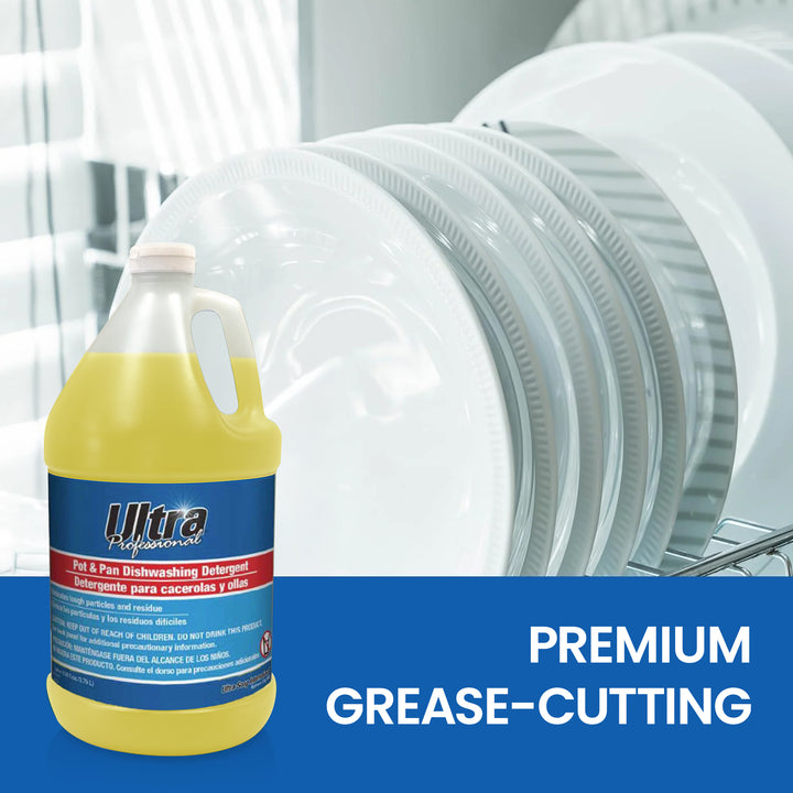 Ultra Professional™ 4 Pack 1 Gal Pots/Pans Dishwashing Detergent, Lemon, Yellow - VMInnovations
