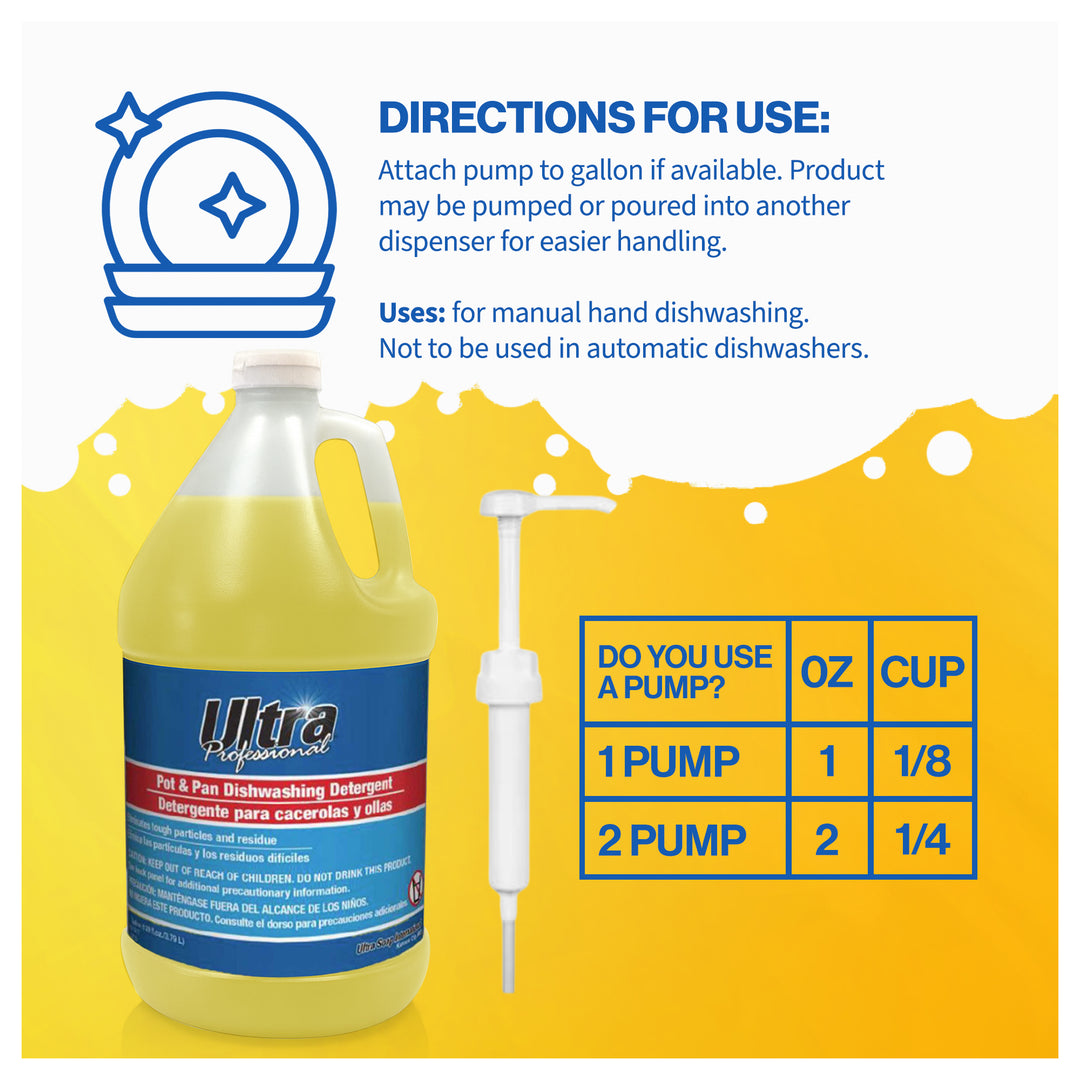 Ultra Professional™ 4 Pack 1 Gal Pots/Pans Dishwashing Detergent, Lemon, Yellow - VMInnovations