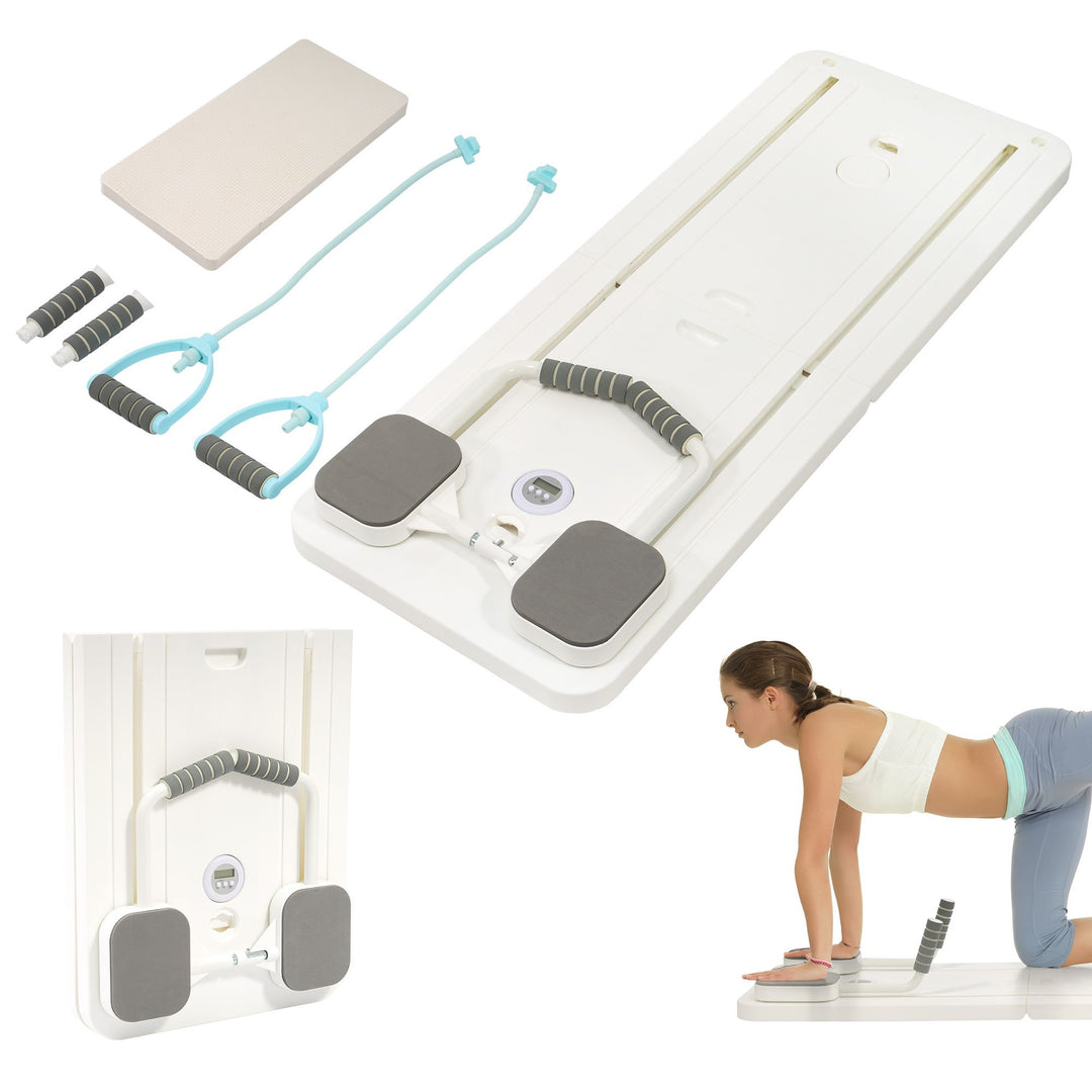 Fitvids 5 in 1 Multi Purpose Pilates Reformer Board Set and Core Trainer, White - VMInnovations