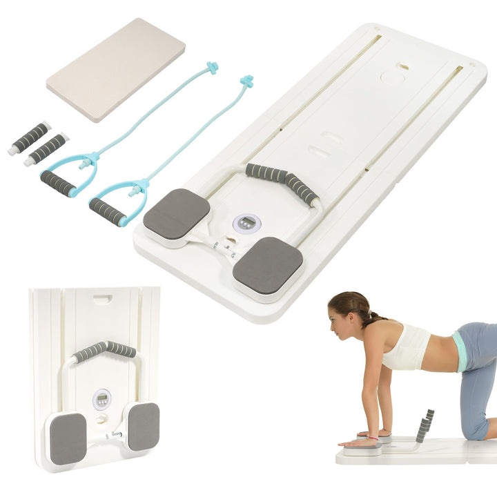 Fitvids 5 in 1 Multi Purpose Pilates Reformer Board Set and Core Trainer, White - VMInnovations