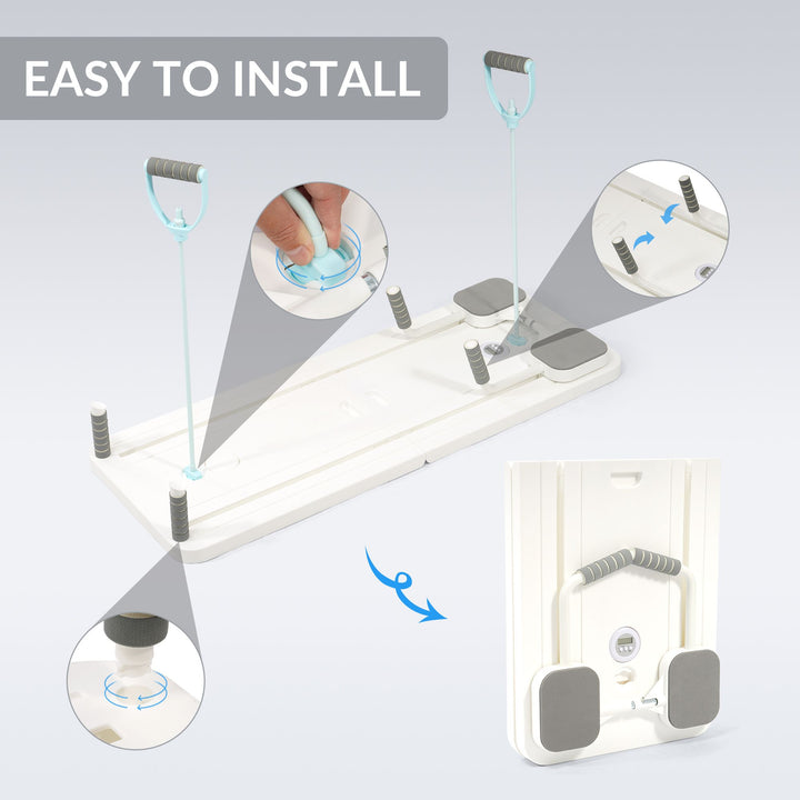 Fitvids 5 in 1 Multi Purpose Pilates Reformer Board Set and Core Trainer, White - VMInnovations