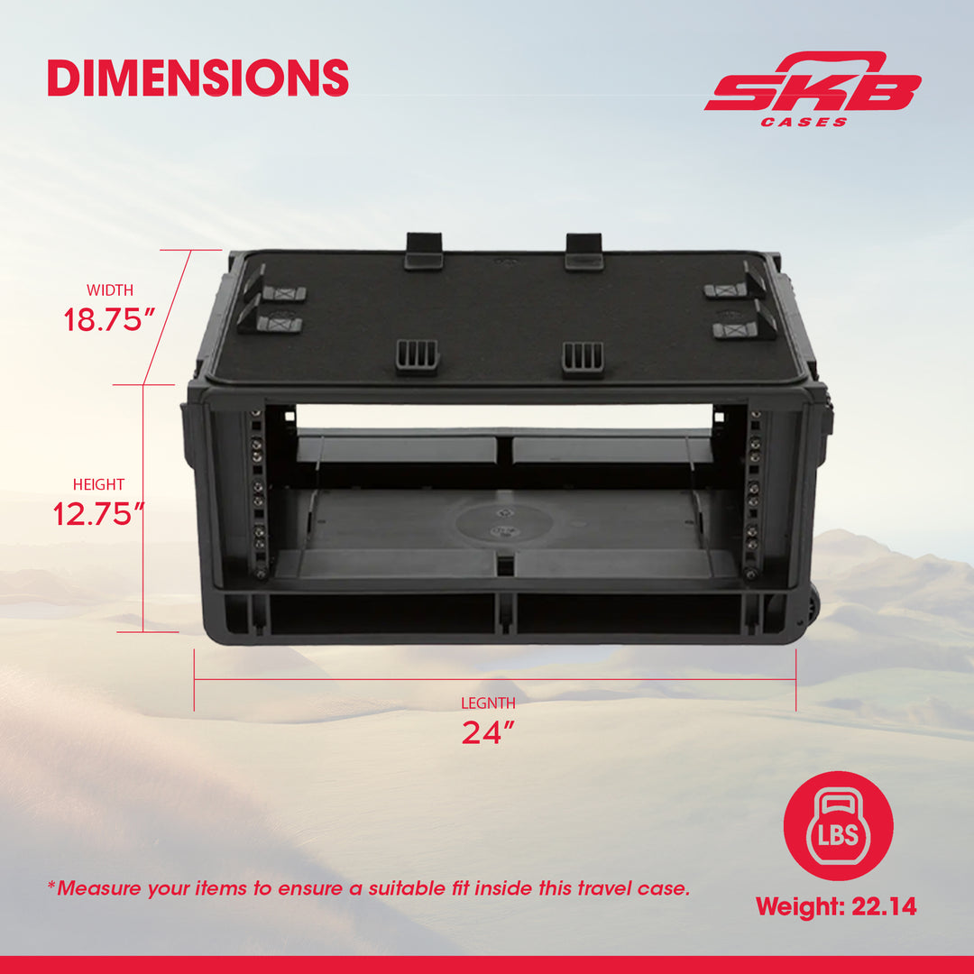 SKB Studio Flyer Rack Case 4U, Durable Injected Molded Mobile Studio Case, Black - VMInnovations