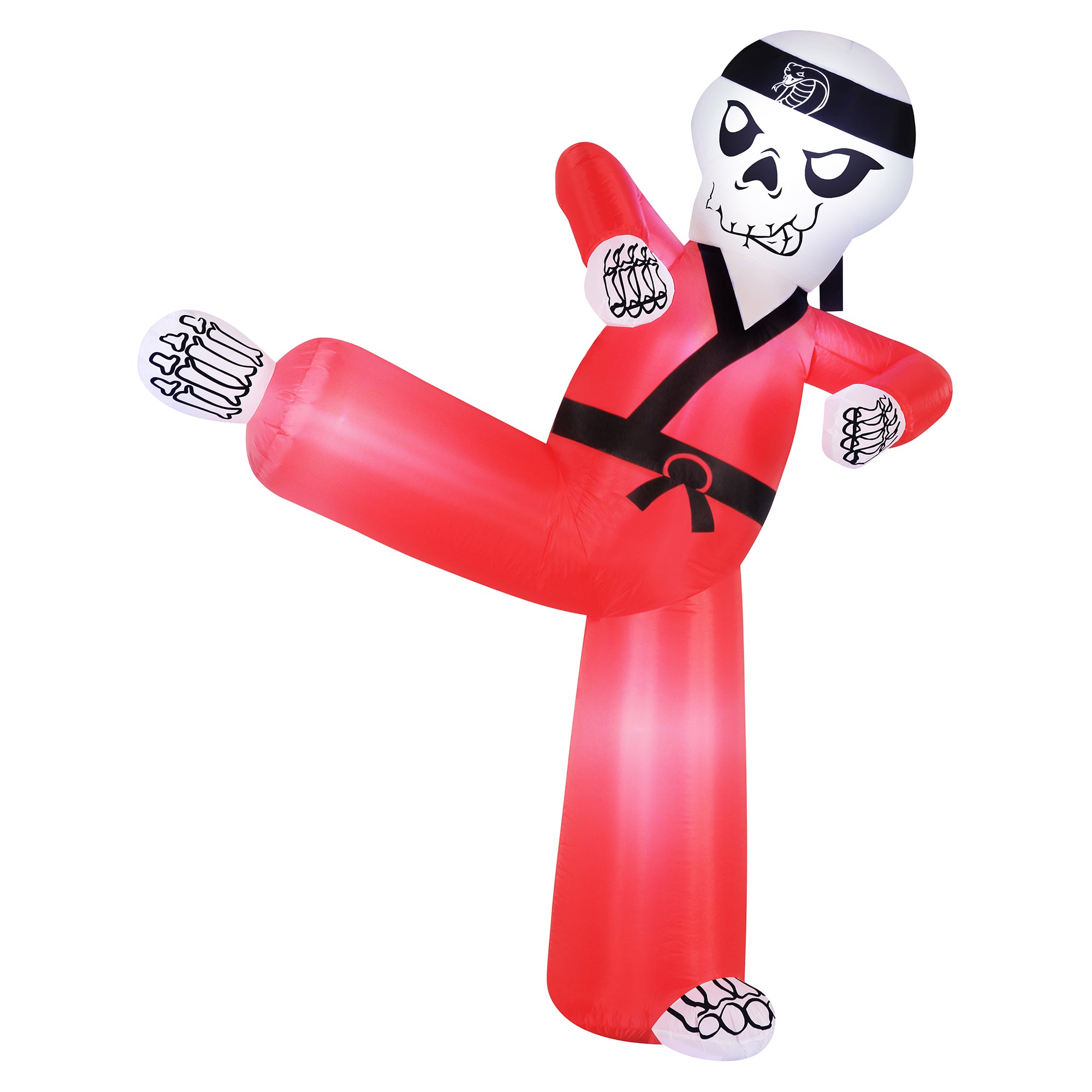 Occasions 6.5 Ft Inflatable Pre Lit Kung Fu Skeleton Yard Decoration (Open Box) - VMInnovations