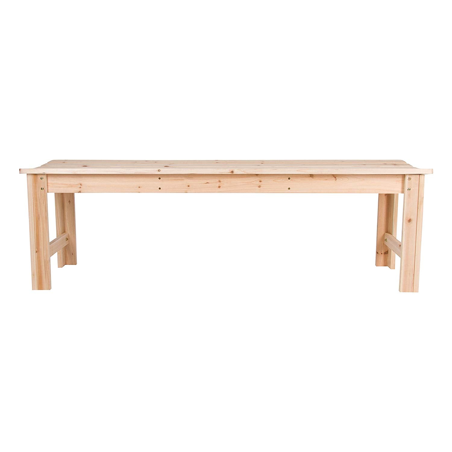Shine Company 5ft Backless Cedar Bench for Garden and Patio, Natural (Open Box)