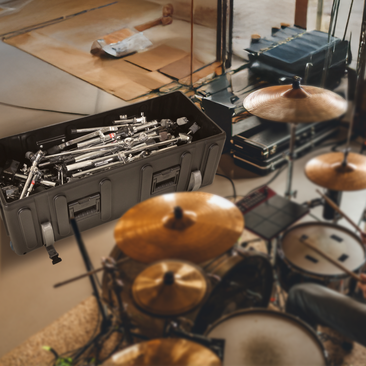SKB Drum Hardware Case with Wheels Durable Polyethylene Mobile Storage(Open Box) - VMInnovations