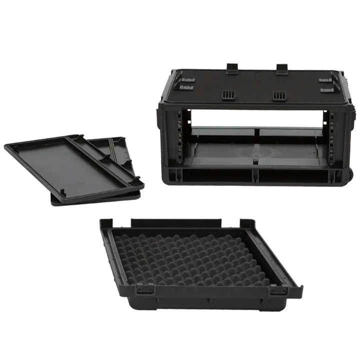 SKB Studio Flyer Rack Case 4U, Durable Injected Molded Mobile Studio Case, Black - VMInnovations