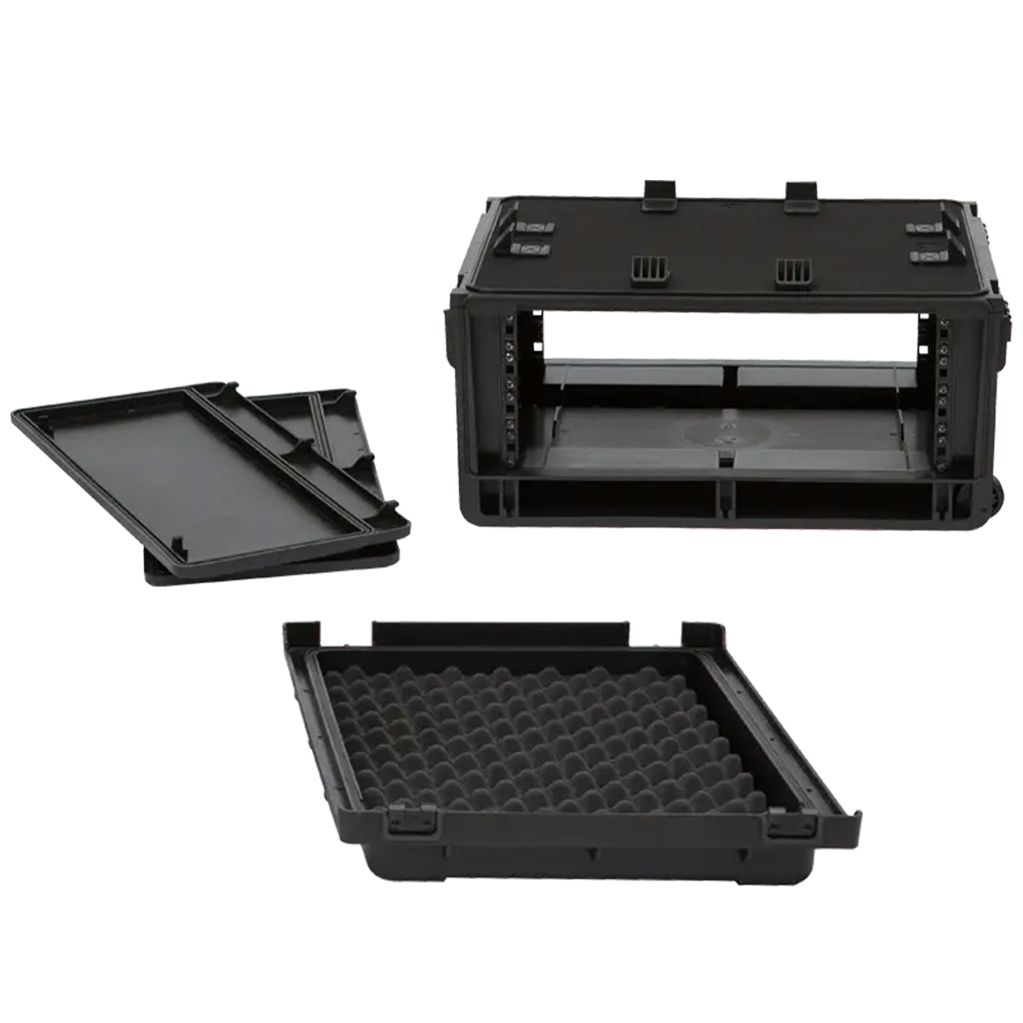 SKB Studio Flyer Rack Case 4U, Durable Injected Molded Mobile Studio Case, Black - VMInnovations