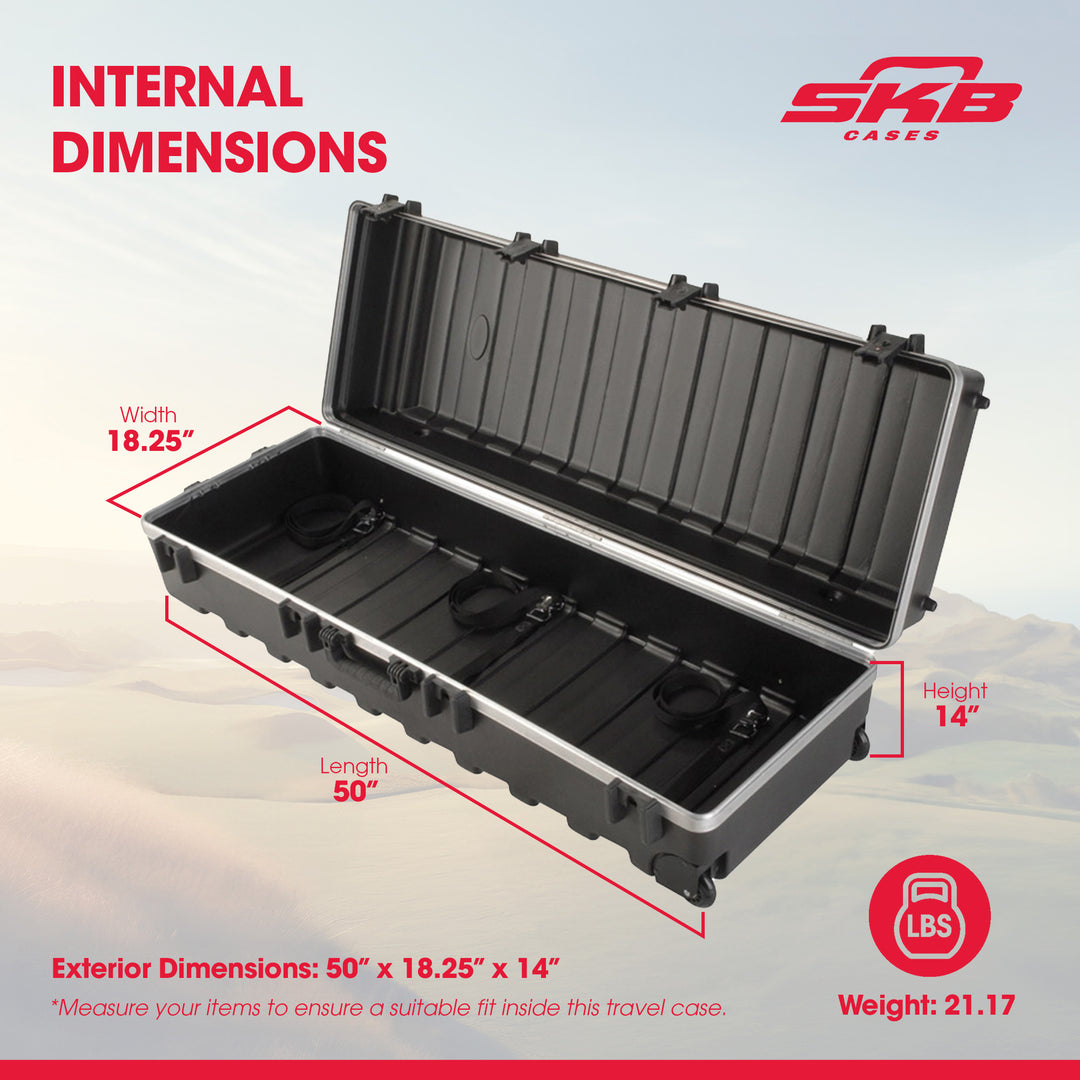 SKB ATA Large Stand Case, Wheels, Latches, Durable Equipment Transport, Black - VMInnovations