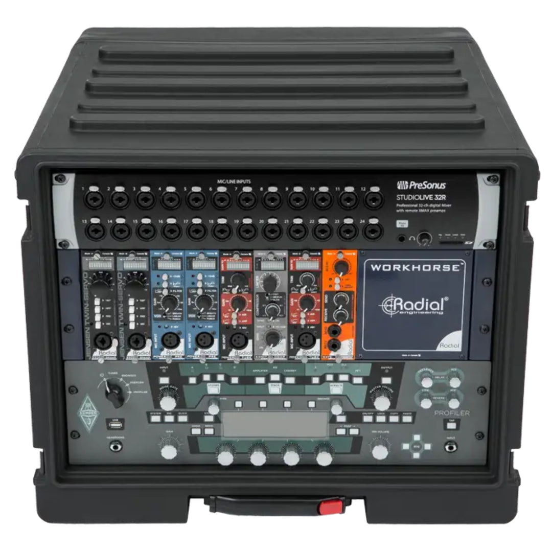 SKB 8U rSeries Rolling Rack with Integrated Back Wheels and 1-Touch Pull Handle - VMInnovations