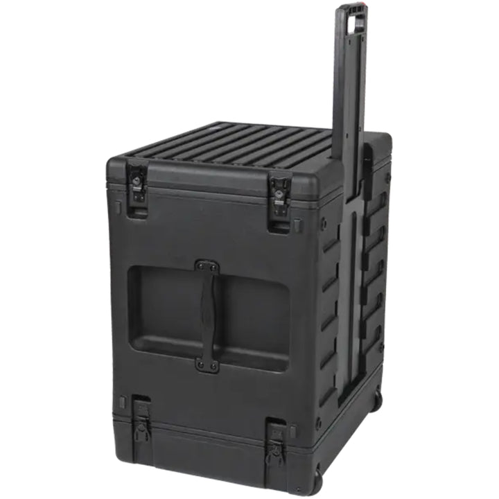 SKB 8U rSeries Rolling Rack with Integrated Back Wheels and 1-Touch Pull Handle - VMInnovations