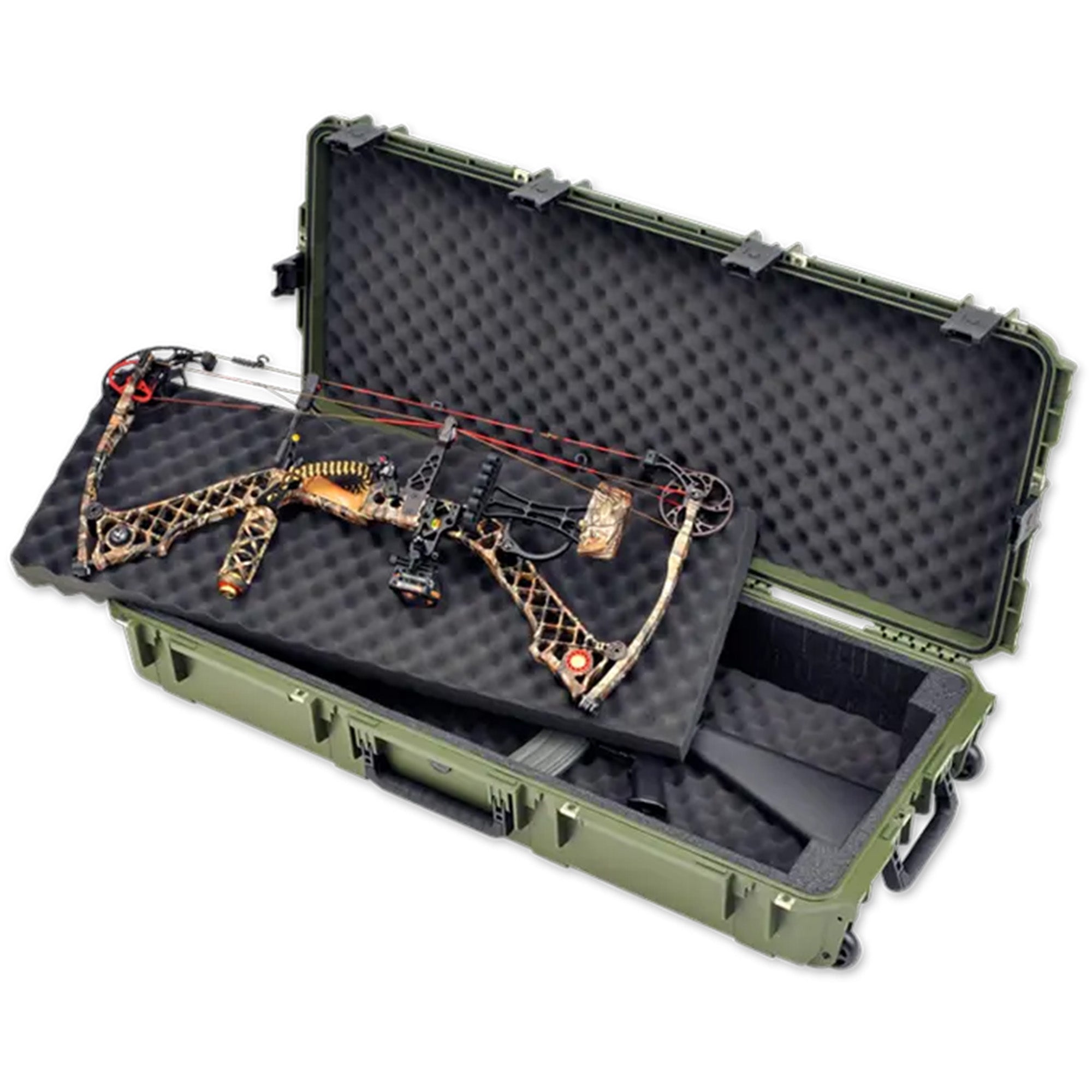 SKB Cases Waterproof Double Bow/Short Rifle Case Durable Protection, Olive Green - VMInnovations