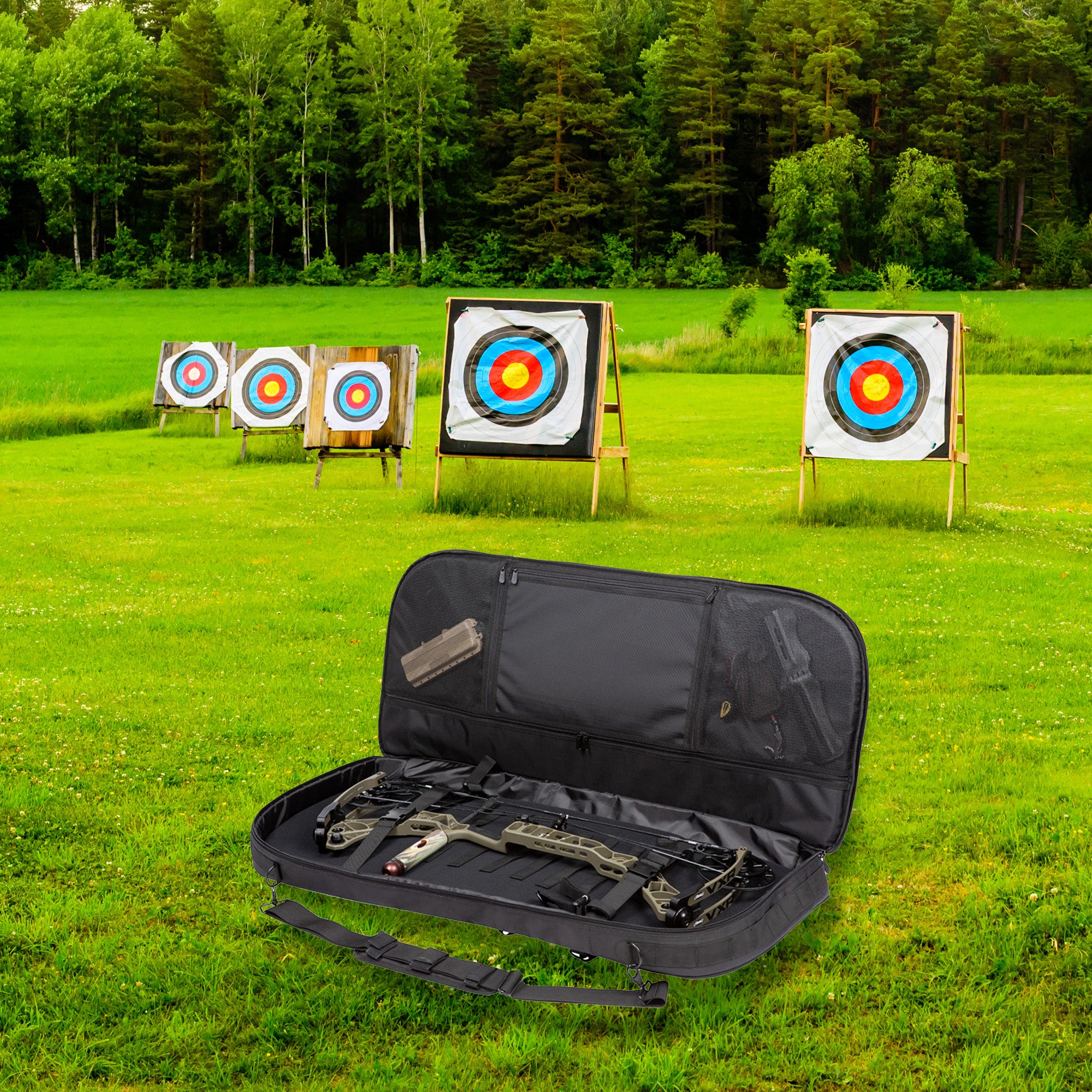 SKB Archery Bag and Backpack Combo with Pockets, Fits Bows Up to 42 Inches Long - VMInnovations