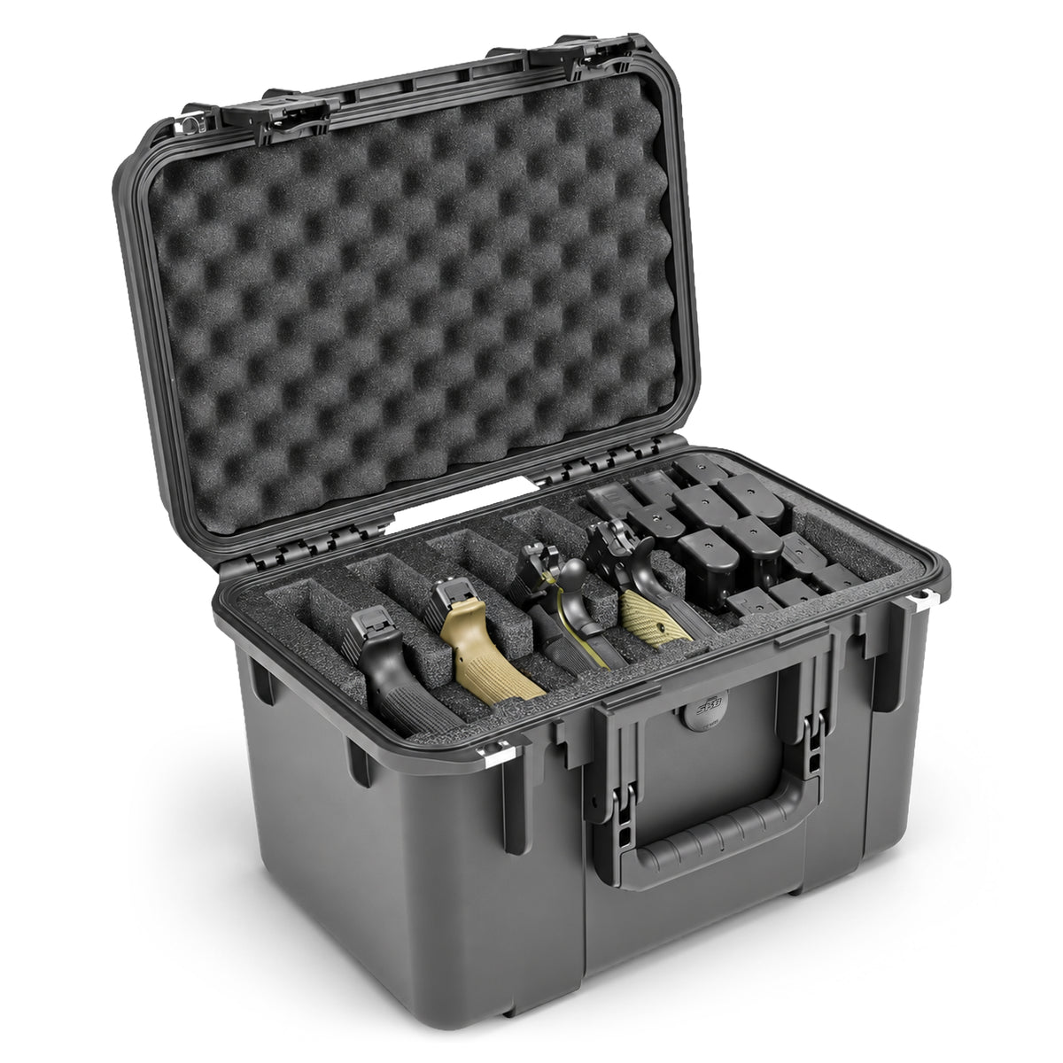 SKB Multi Hand Gun Case, 5 Gun Capacity, Custom Foam Interior, Waterproof, Black - VMInnovations
