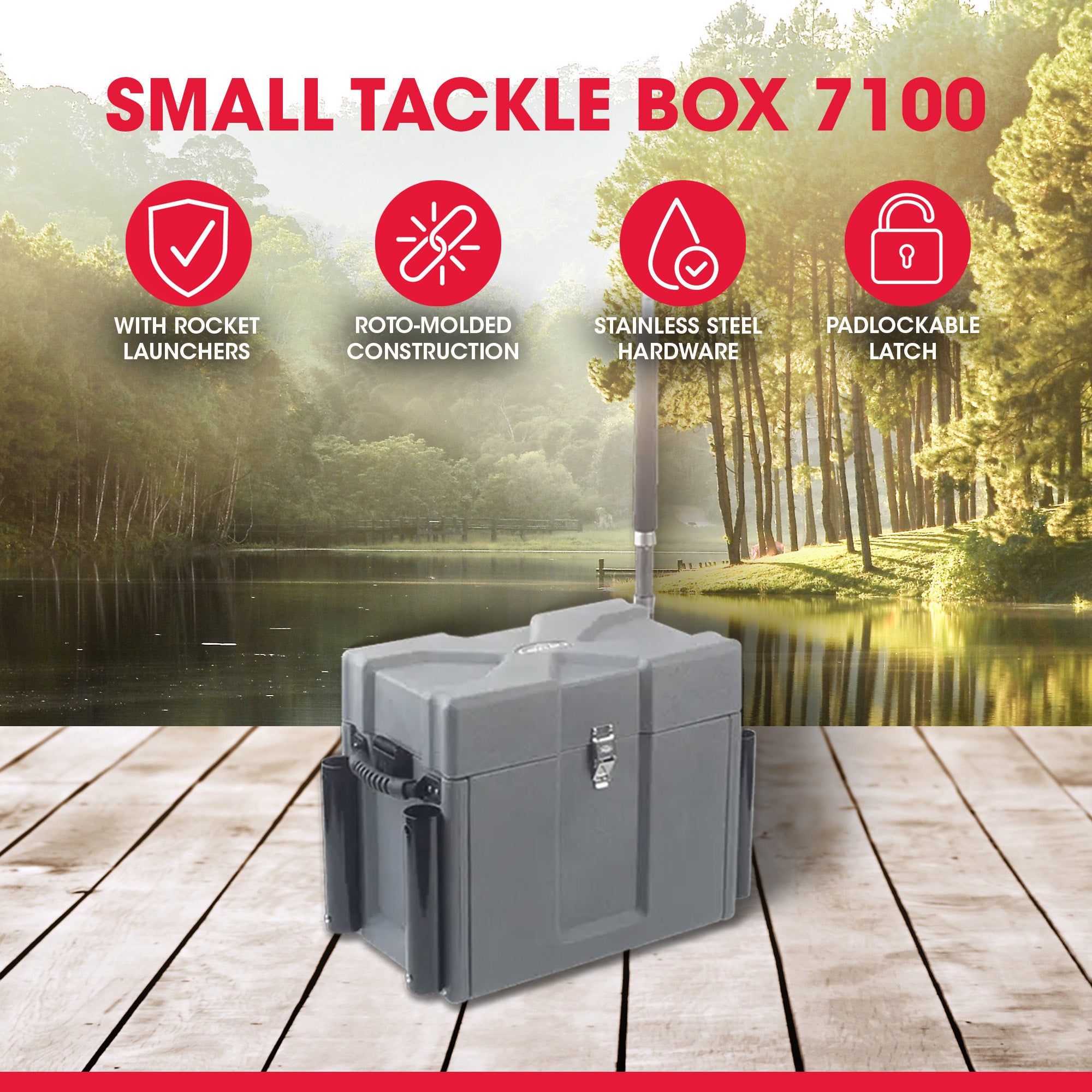 SKB Medium Tackle Box, 4 Storage Boxes with Dividers and Padlockable Latch, Gray - VMInnovations