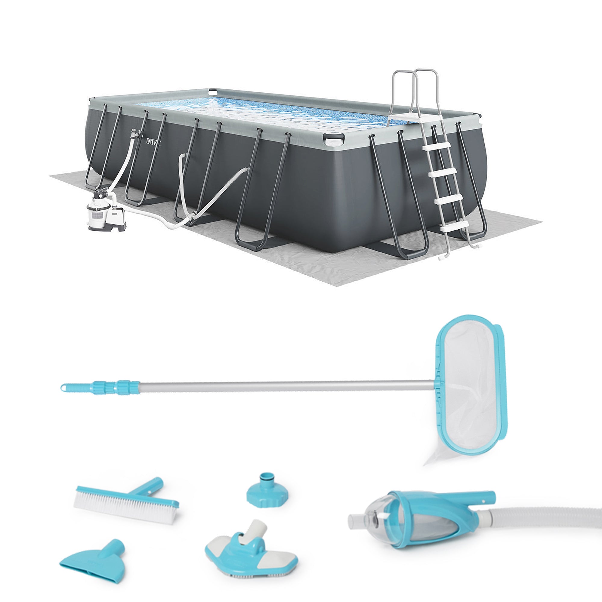 Intex 24' x 12' x 52" Ultra XTR Pool Set w/ Sand Pump & Deluxe Maintenance Kit