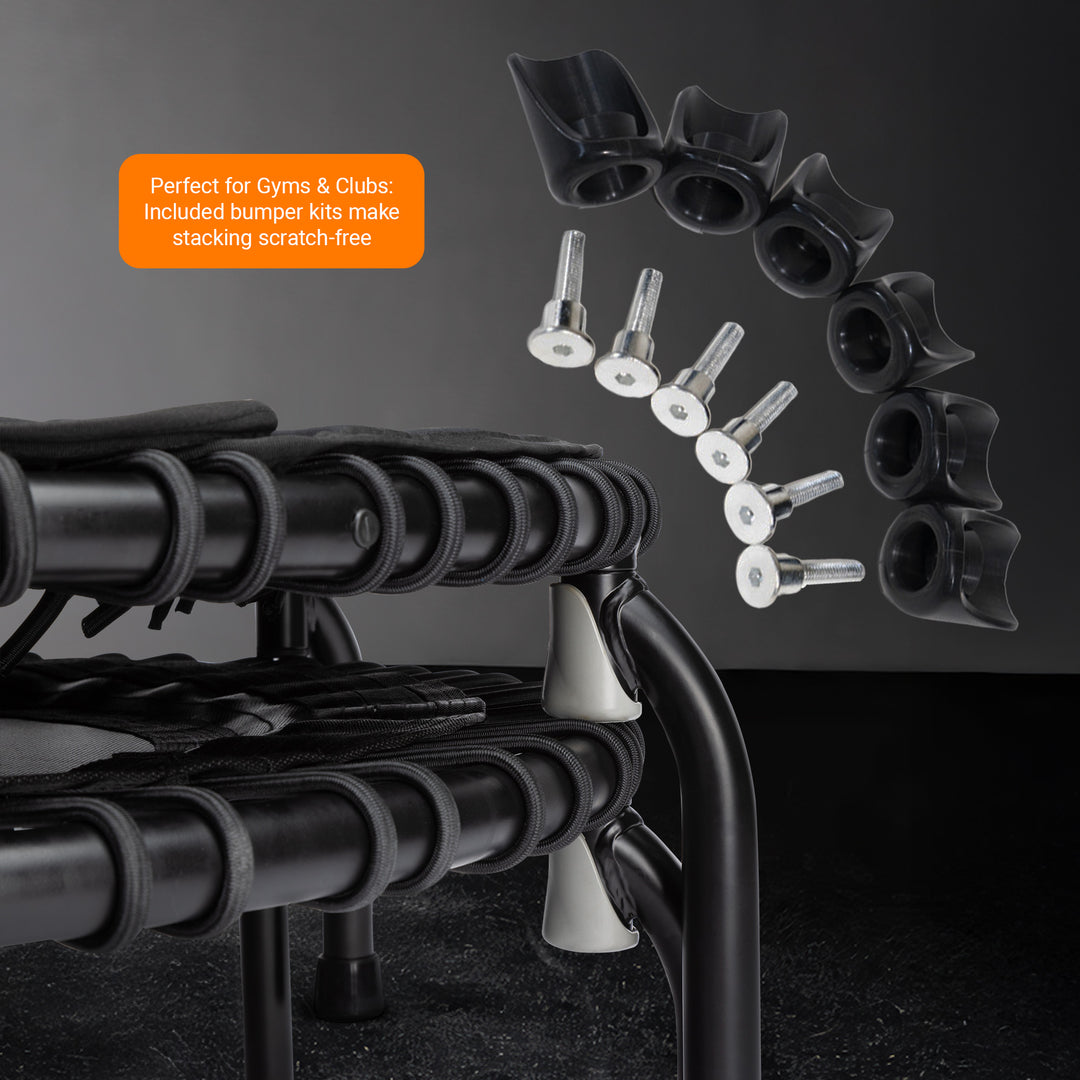 JumpSport 44 Inch PRO Workout Rebounder for Adults 44" Fitness Trampoline, Black - VMInnovations